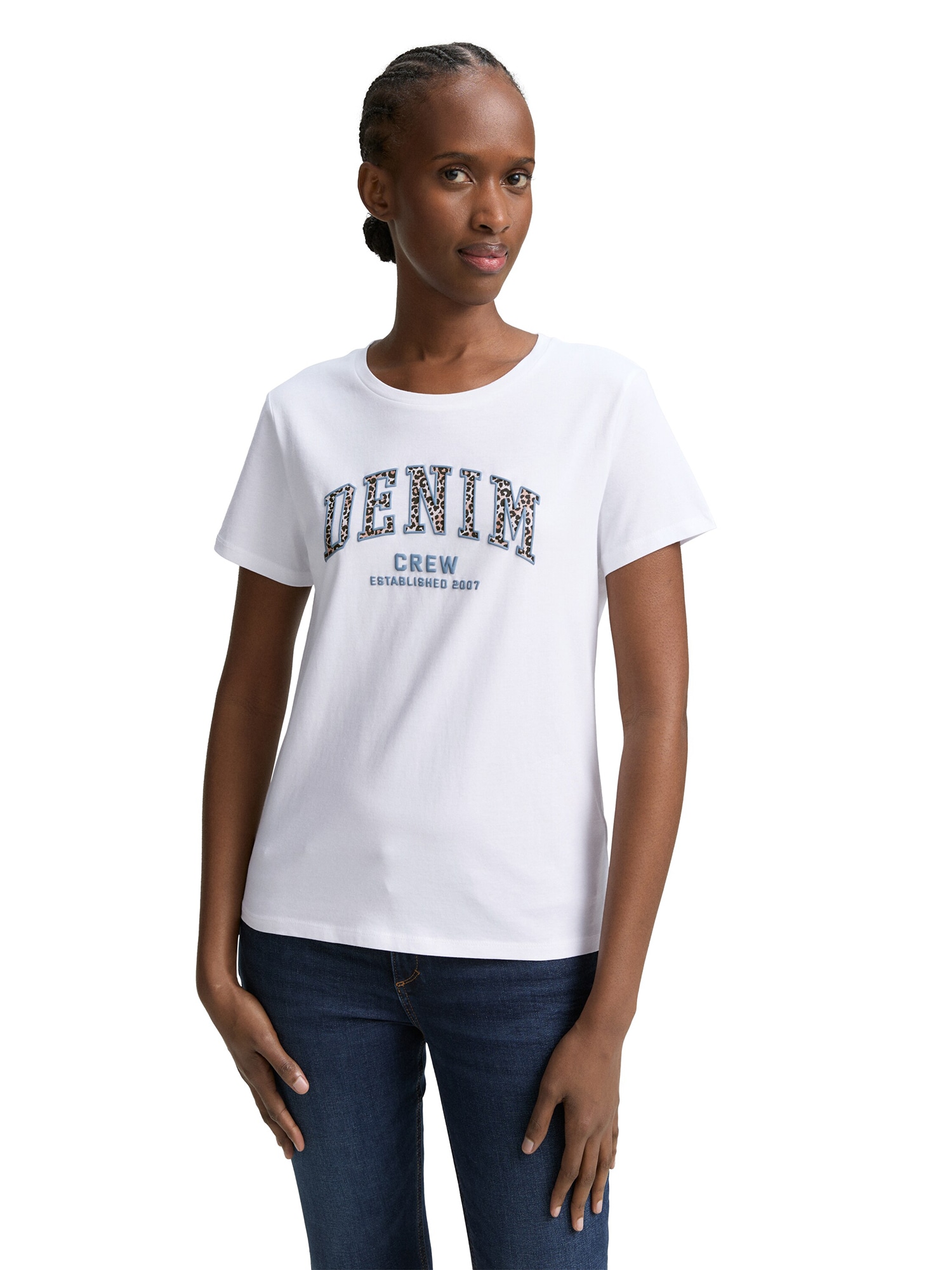 TOM TAILOR DENIM Póló  bézs / opál / fekete / fehér termék 2. képe