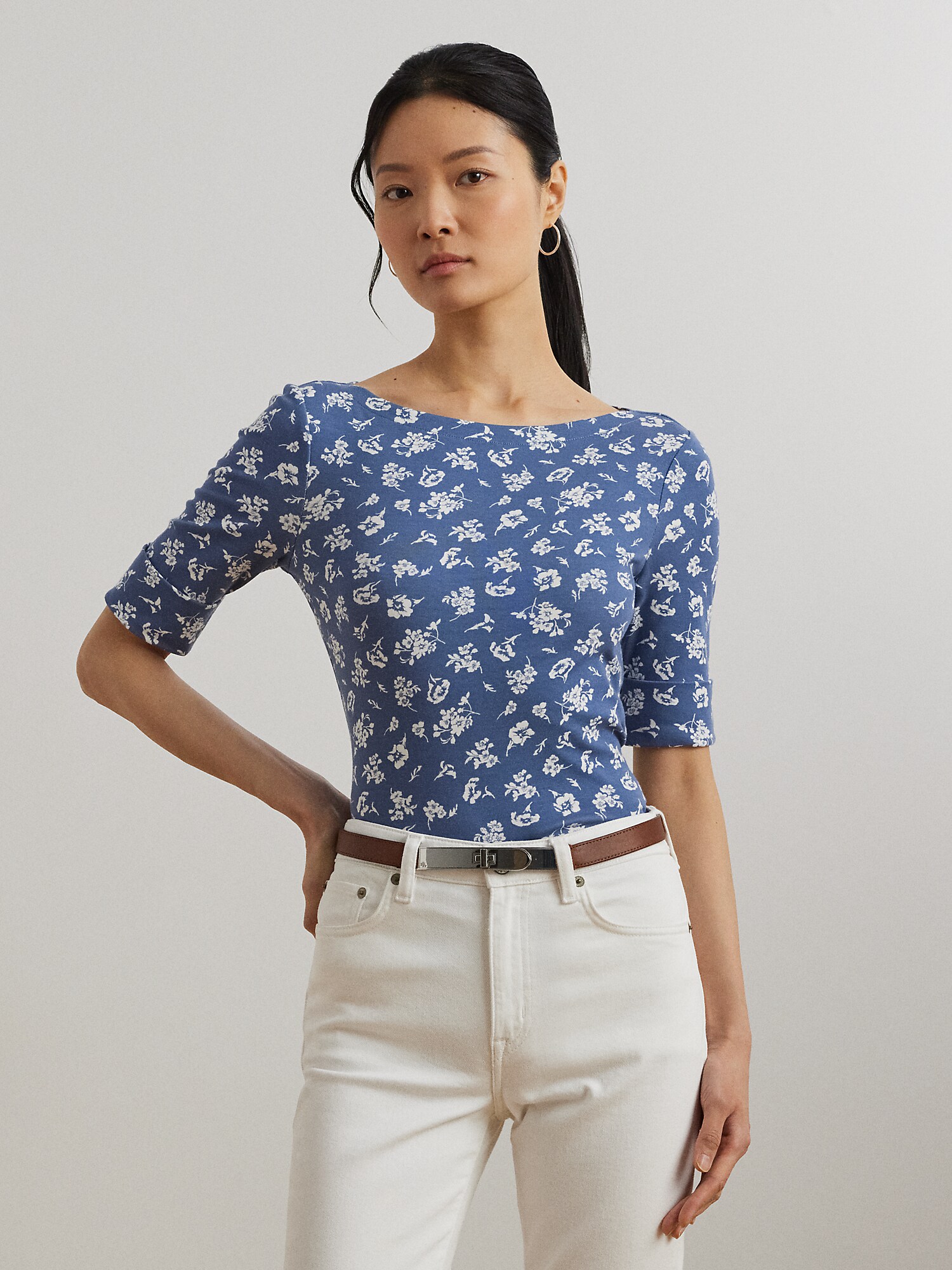 Lauren Ralph Lauren Petite Póló 'JUDY'  kék / fehér termék 2. képe