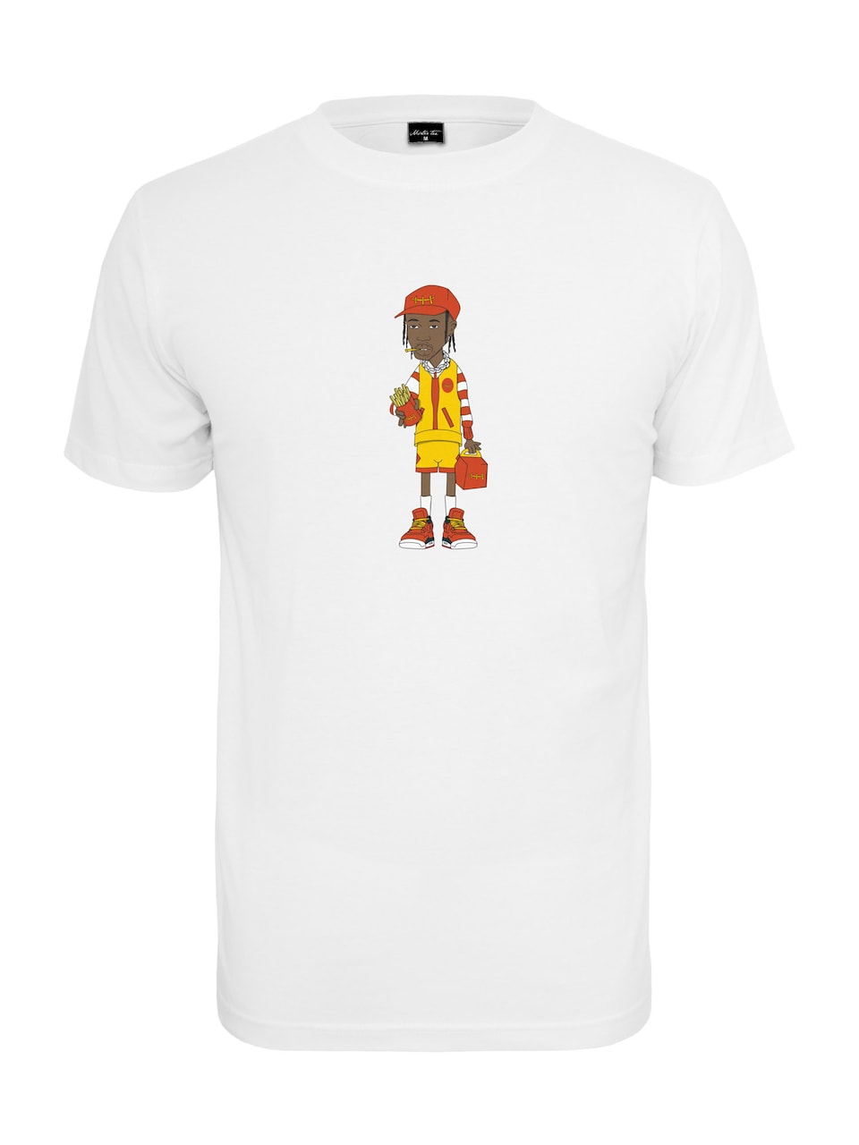 T-shirt 'Employee' brun / gul / röd