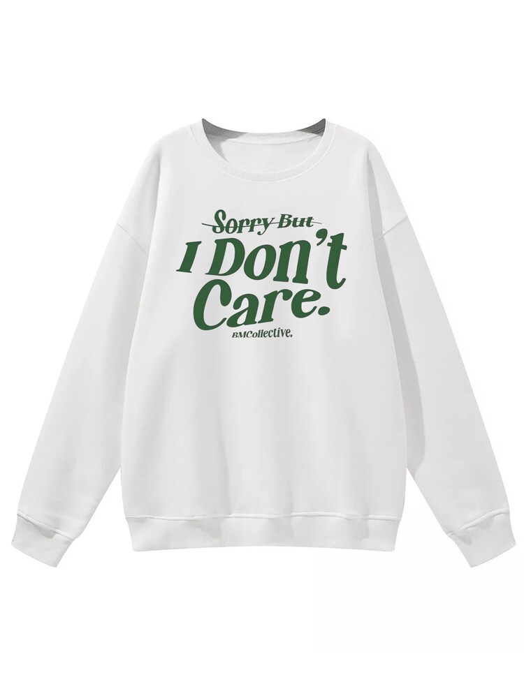 GORHEY Pullover 'Wo's Crew Neck Oversized Sweatshirt with Slogan Print' Damen Größe XL weiß