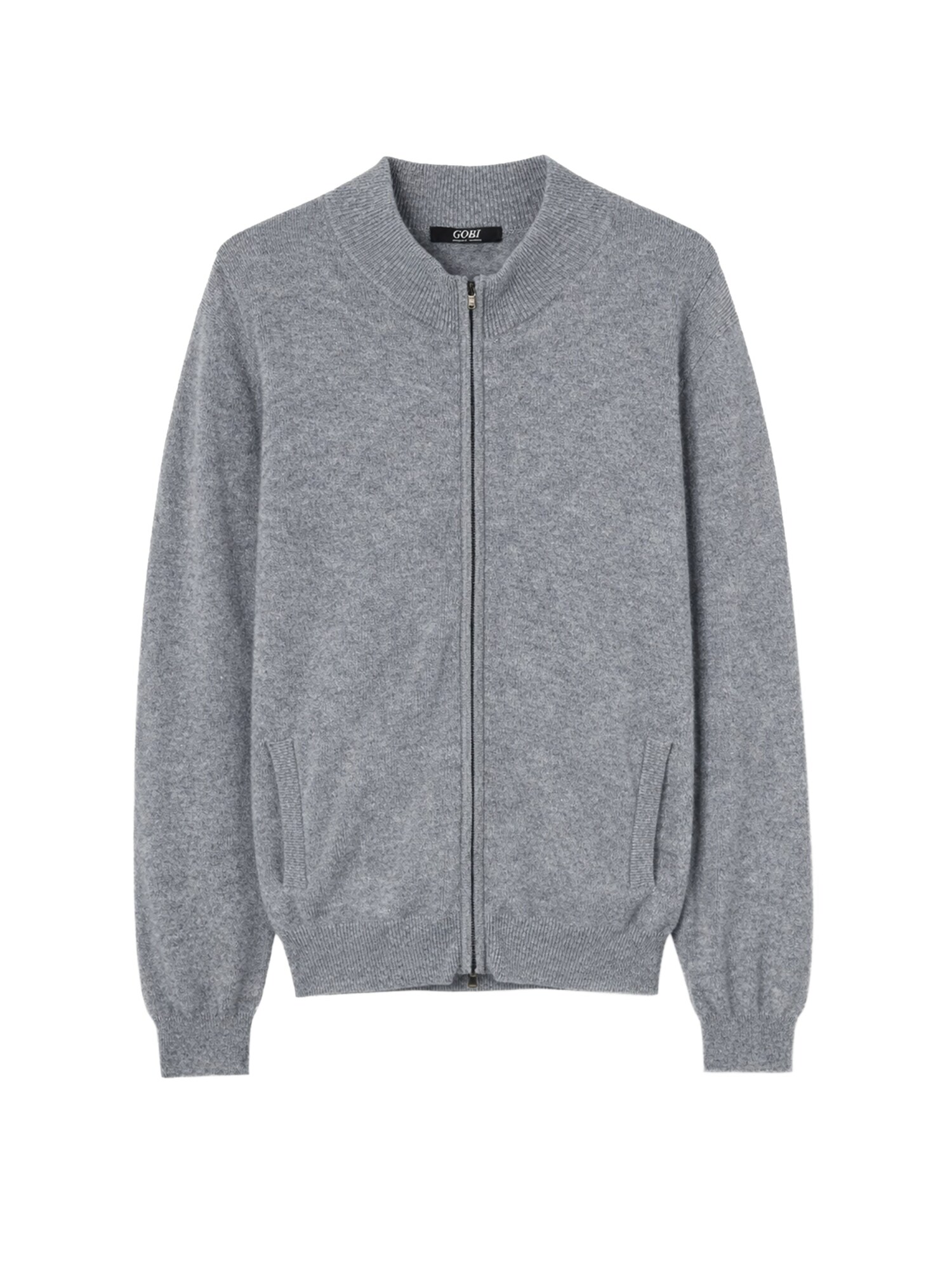 GOBI Cashmere Cárdigan 'Men's Essential Full-Zip Cashmere Cardigan' gris denim
