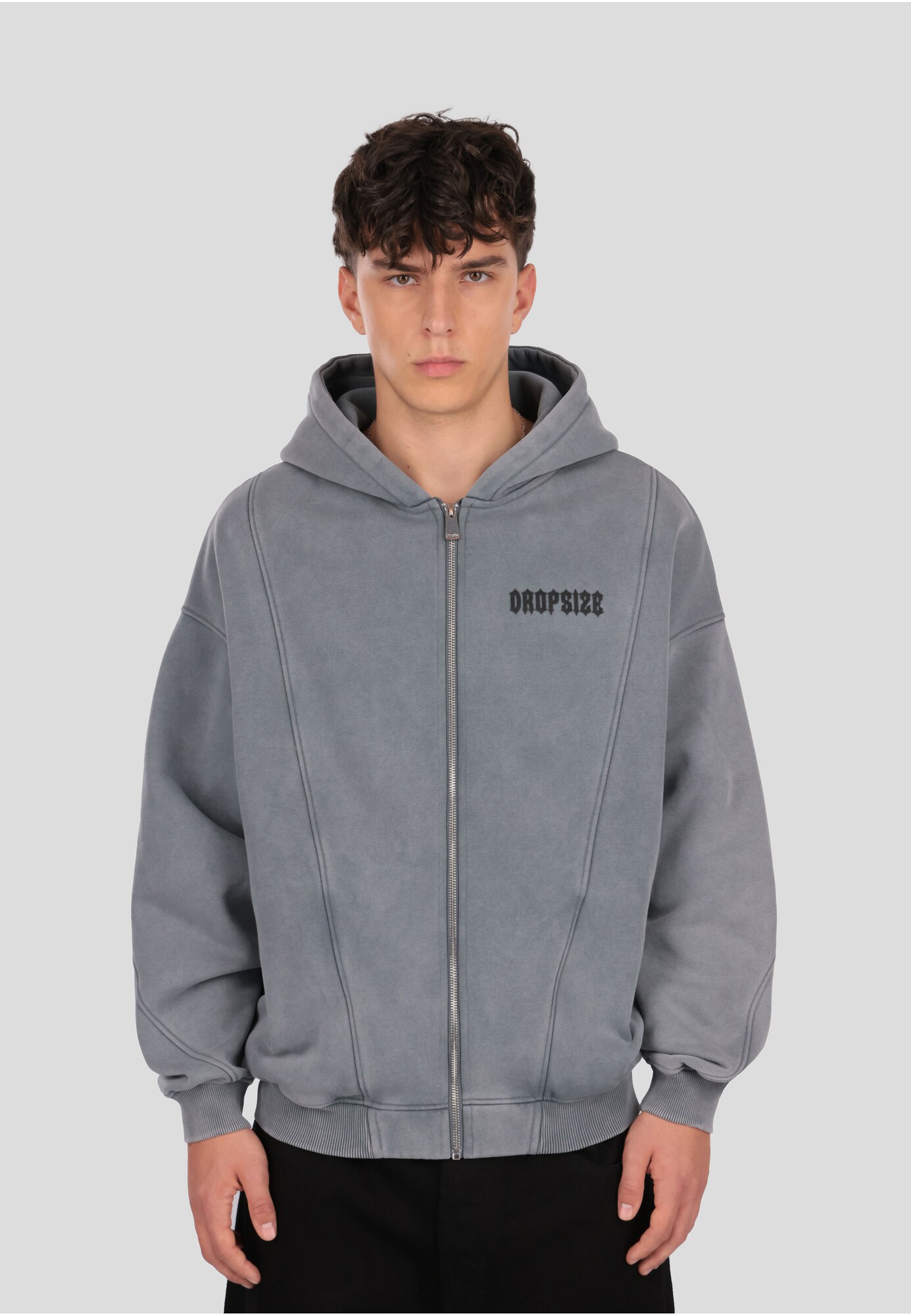 Dropsize Sudadera con cremallera  gris humo