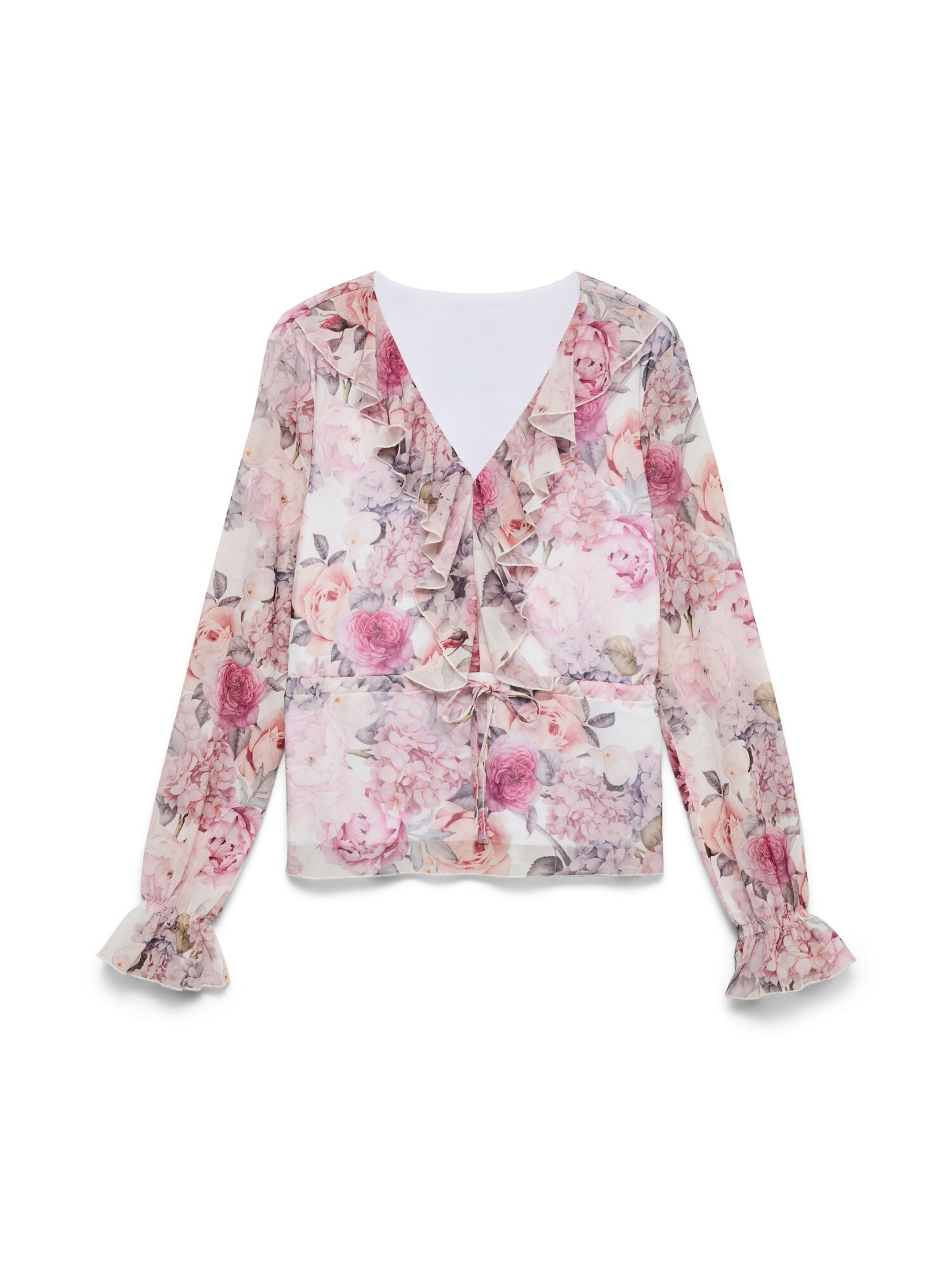 Vero Moda Curve Blusa 'AWCBlair'  crema / kiwi / magenta / talco