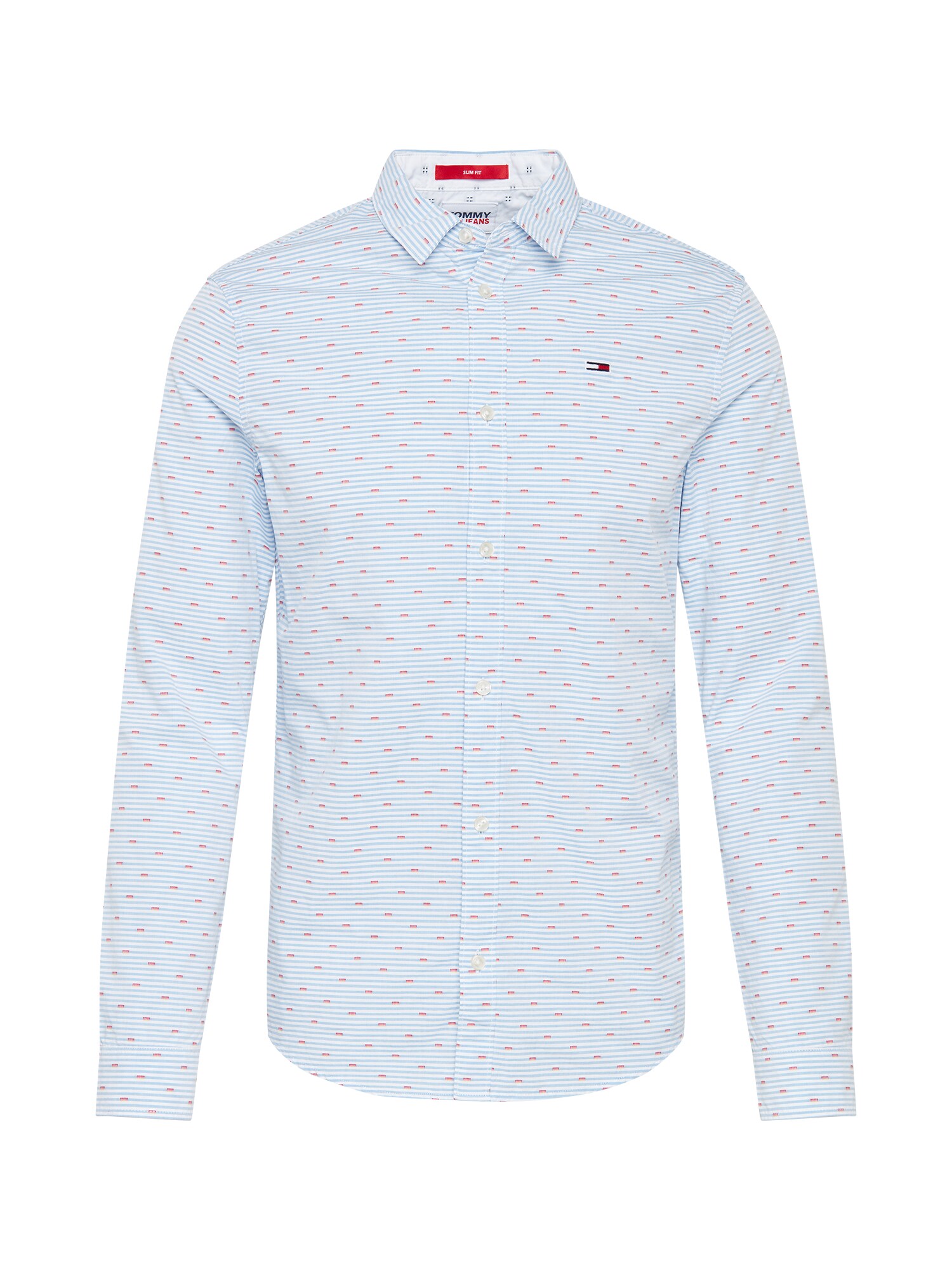Tommy Jeans Dalykiniai marškiniai 'DOBBY'  šviesiai mėlyna / balta / šviesiai raudona