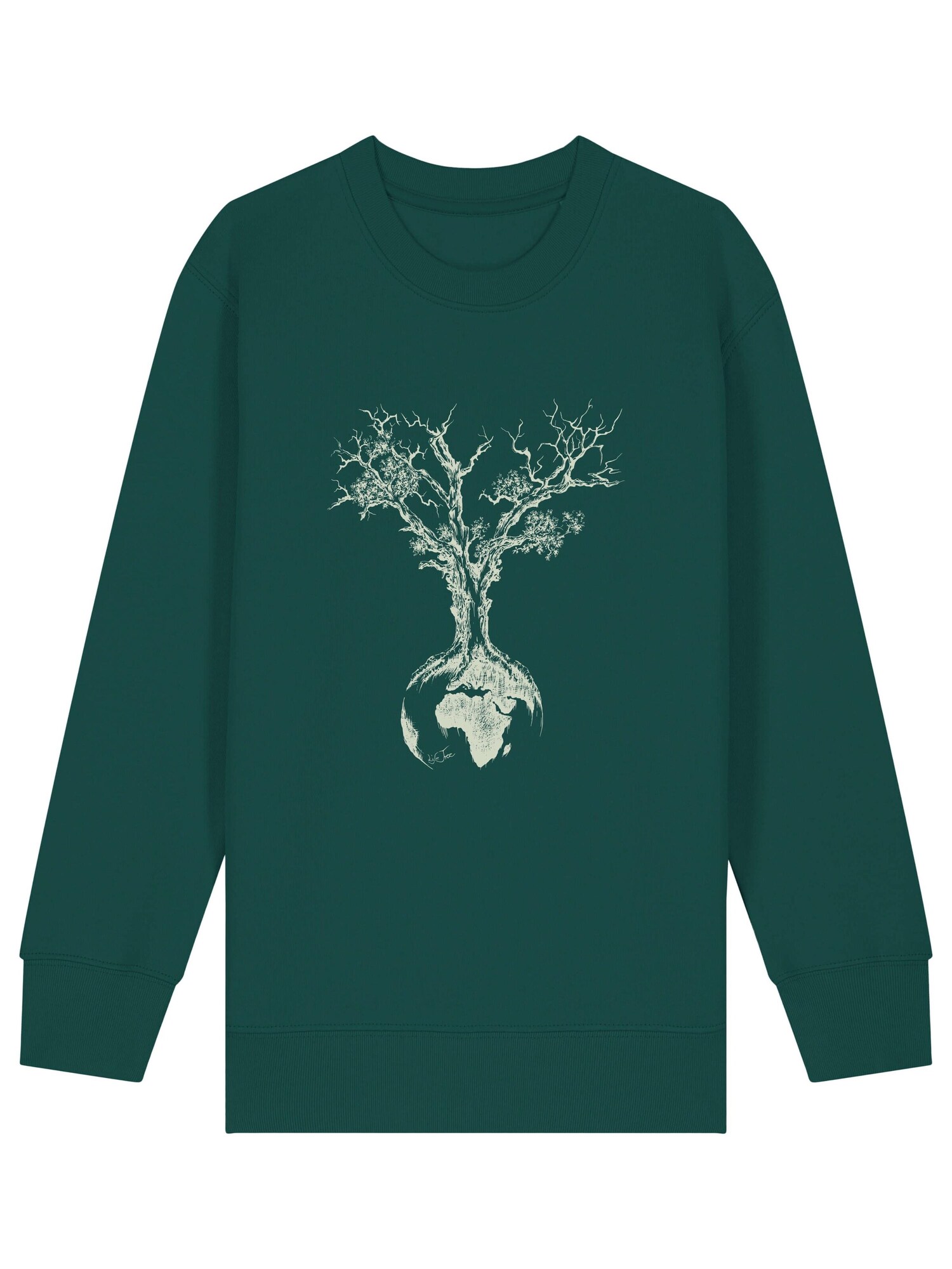 Life-Tree Sweater majica 'Kids Unisex Weltenbaum' zelena