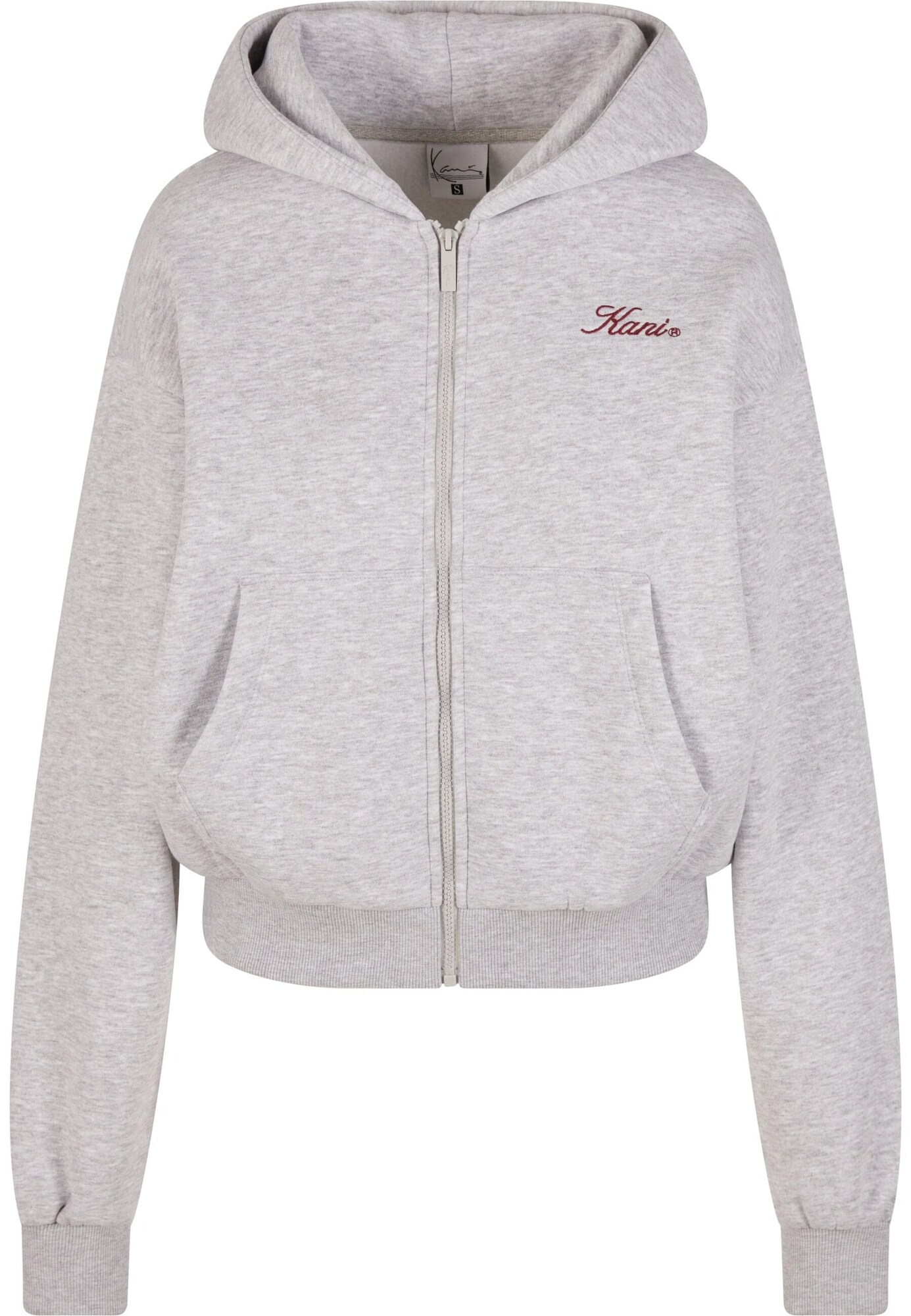 Karl Kani Sudadera con cremallera gris moteado / rojo pastel / rojo oscuro