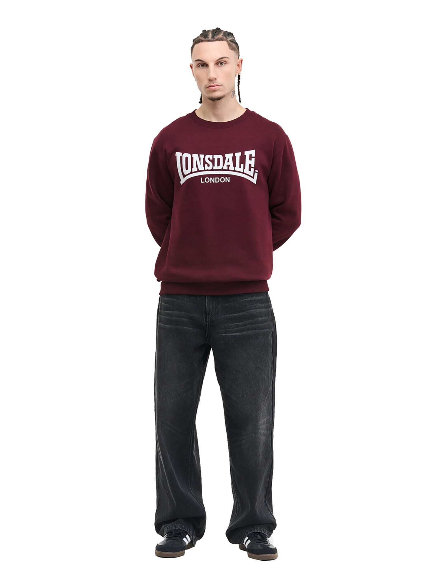 LONSDALE Mikina 'Welham'  bordová (obrázok 4)