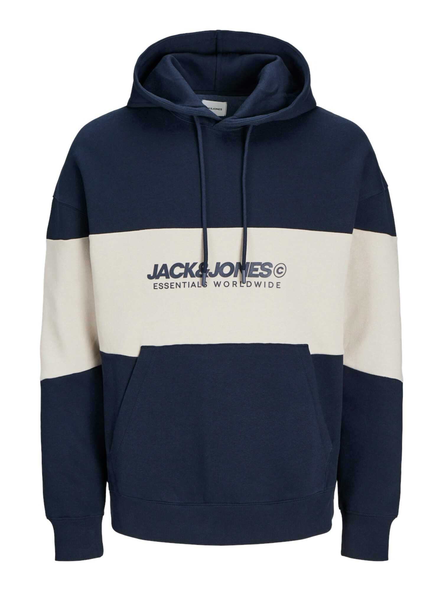 JACK & JONES Mikina 'JJELegacy'  námornícka modrá / šedobiela