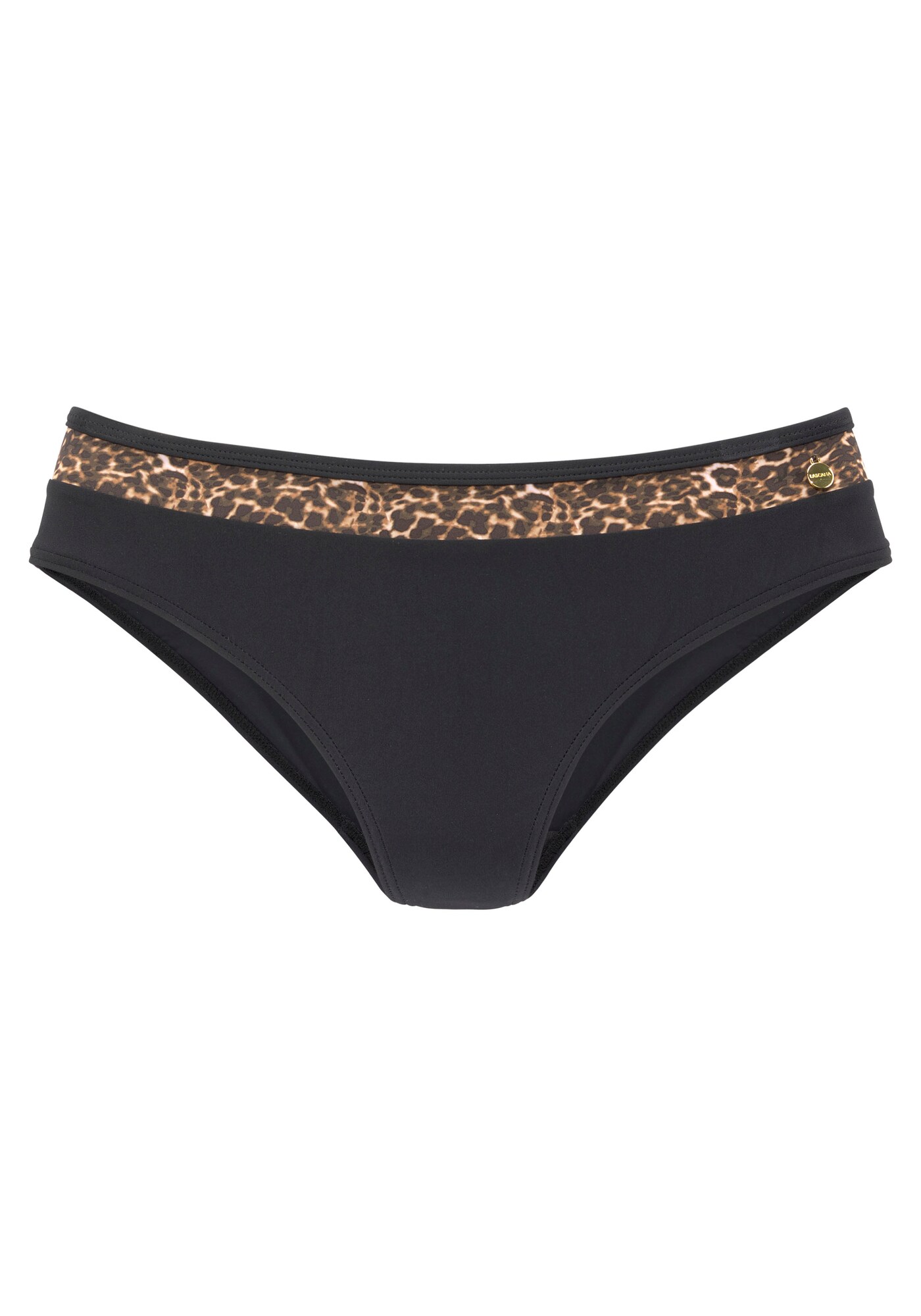 LASCANA Bikini nadrágok 'Adele'  barna / sárga / fekete akciós termékkép 1