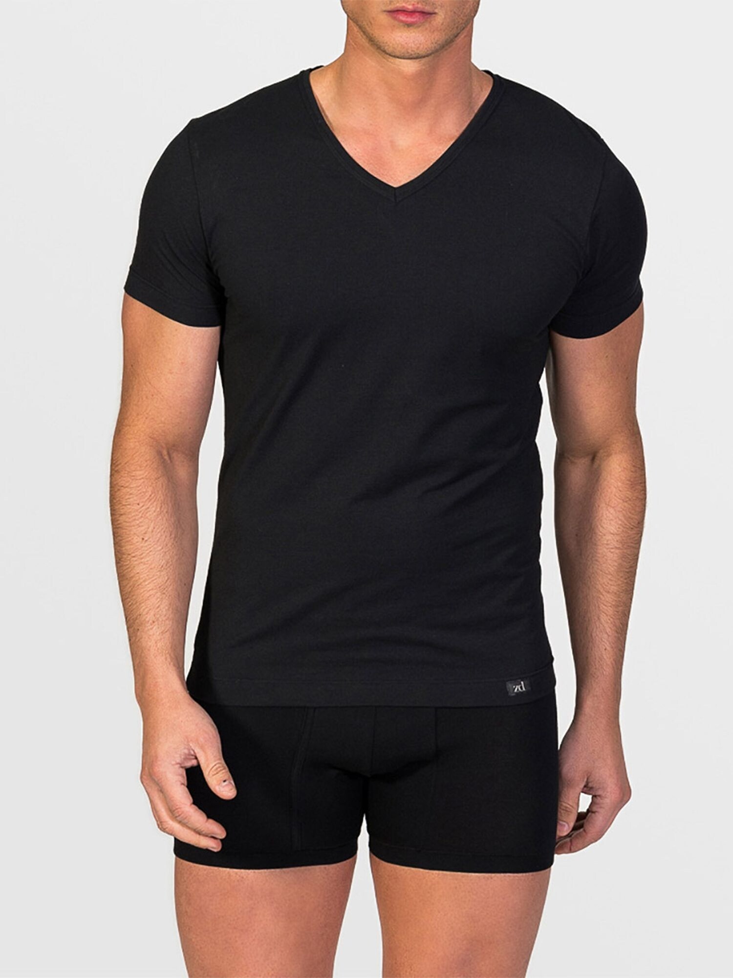 zd ZERO DEFECTS Camiseta térmica 'V-Neck Soy fiber'  negro