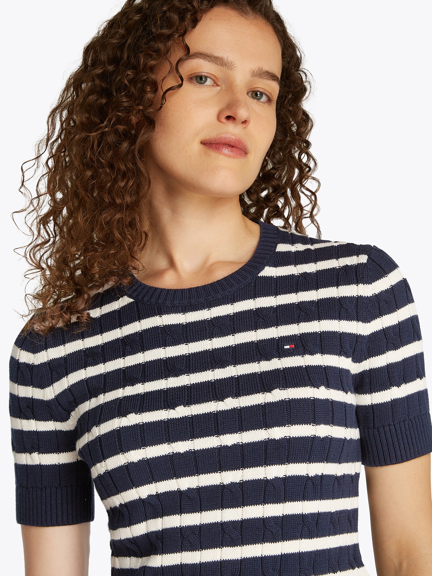 TOMMY HILFIGER Sveter modrá / biela (obrázok 6)