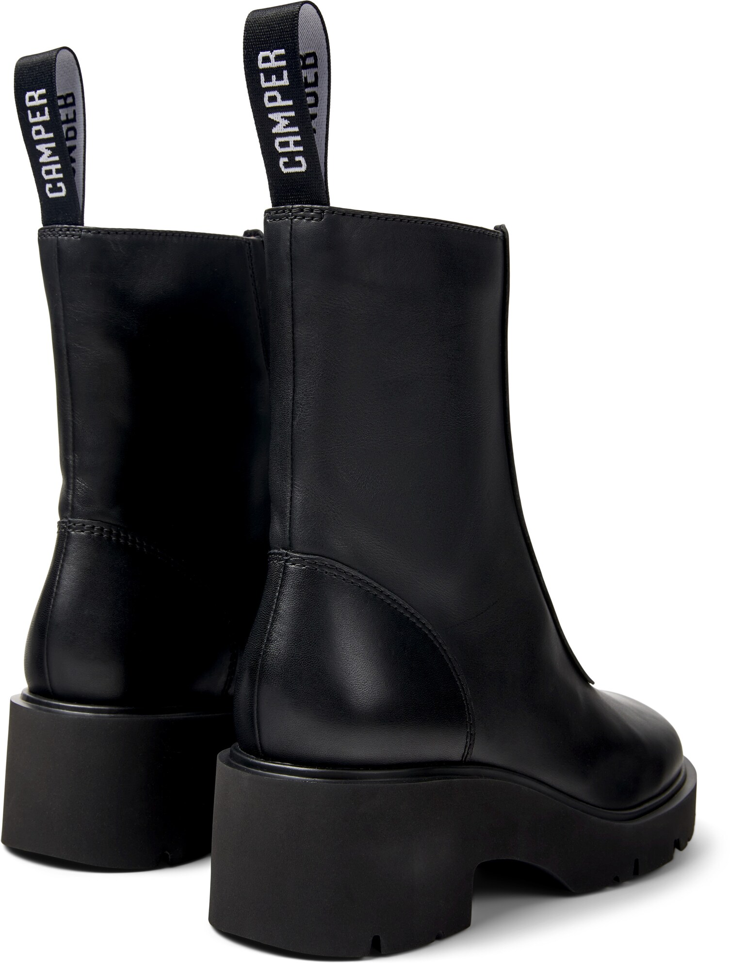 Botas Camper Milah K400776 de Piel con Cremallera Frontal Negro