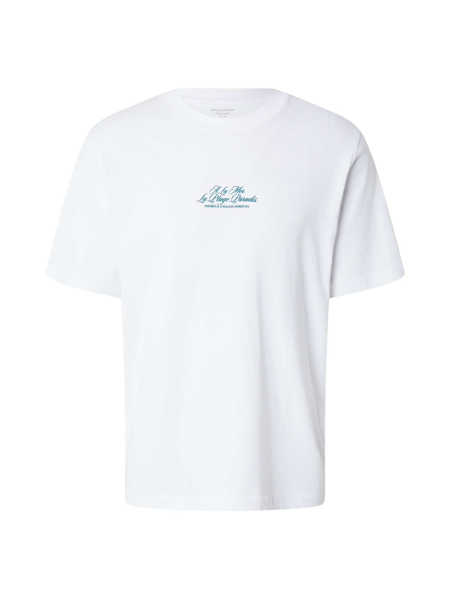 JACK & JONES Camiseta 'JORCASSIS' beige / azul cian / rojo oscuro / blanco