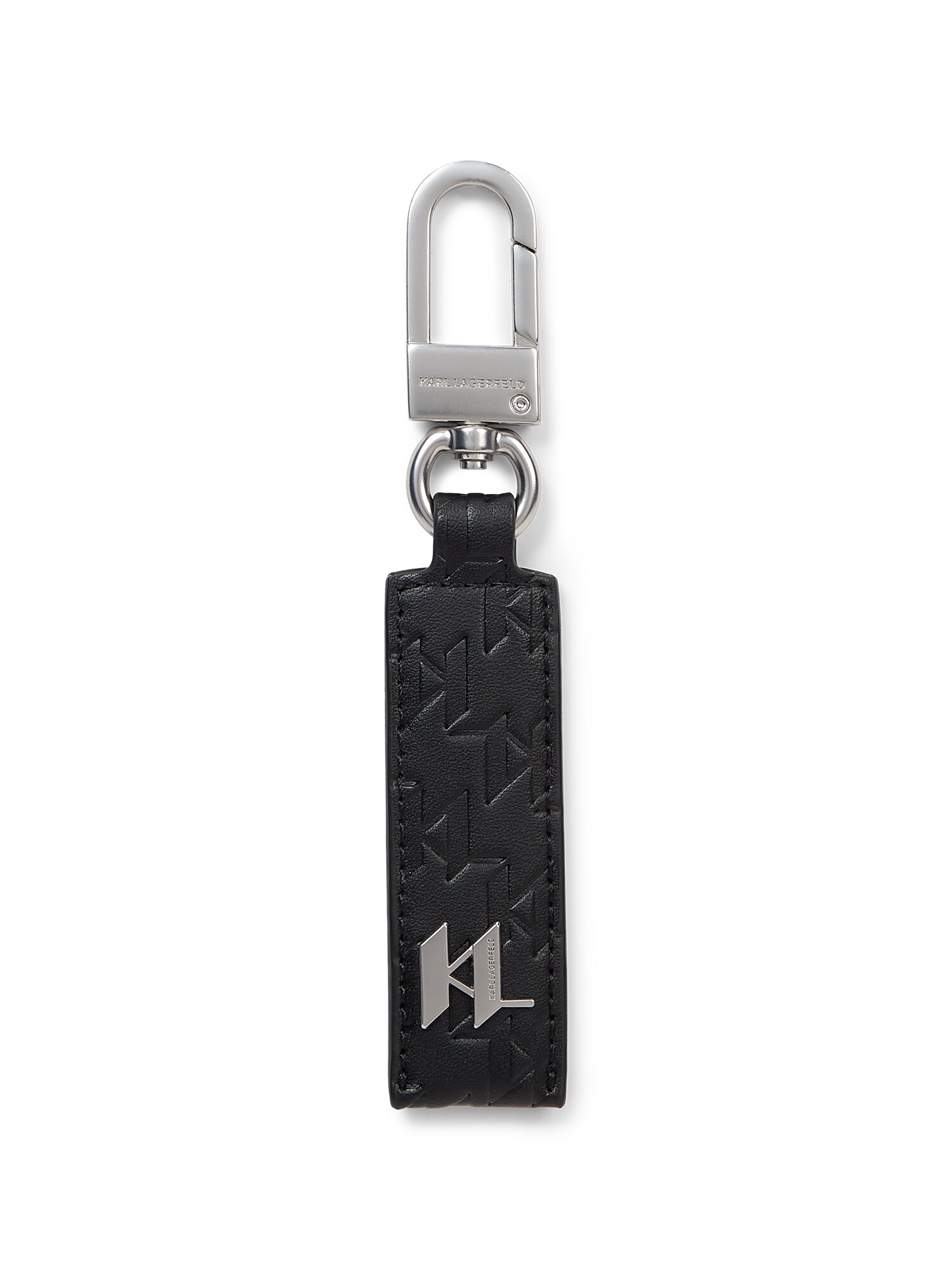 Karl Lagerfeld Breloc ' K/Monogram Geprägter Schlüsselanhänger '  negru