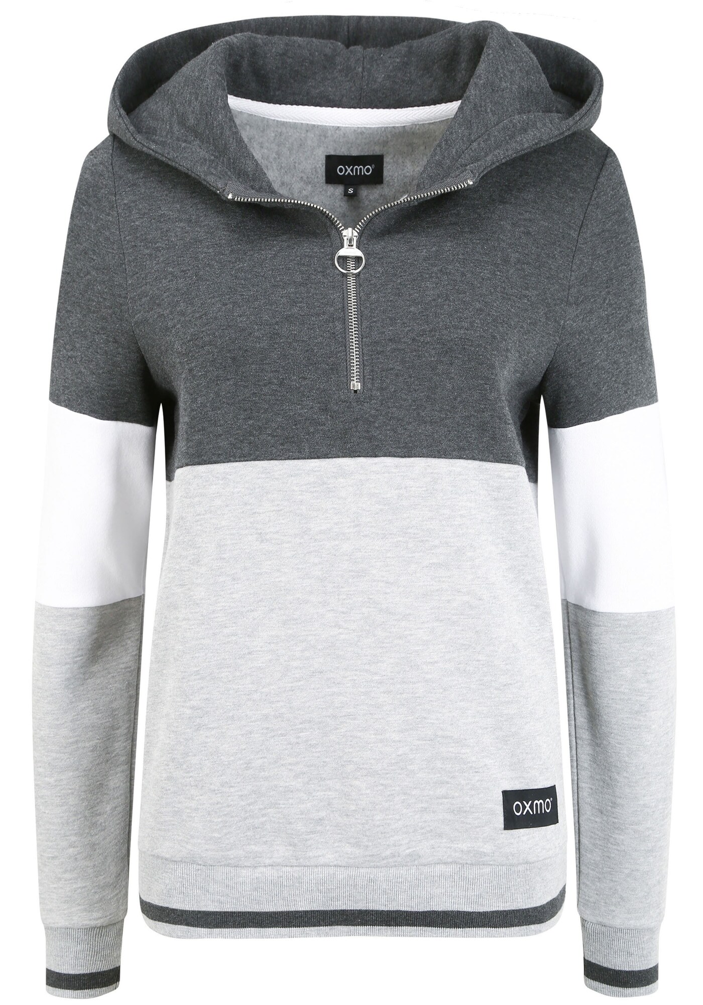 Oxmo Sudadera 'OXOmara'  gris / negro / blanco