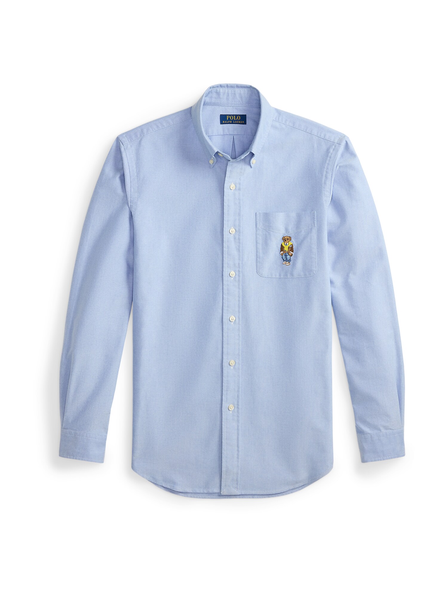 Polo Ralph Lauren Cămașă CLASSIC  albastru deschis / maro / brocart / galben