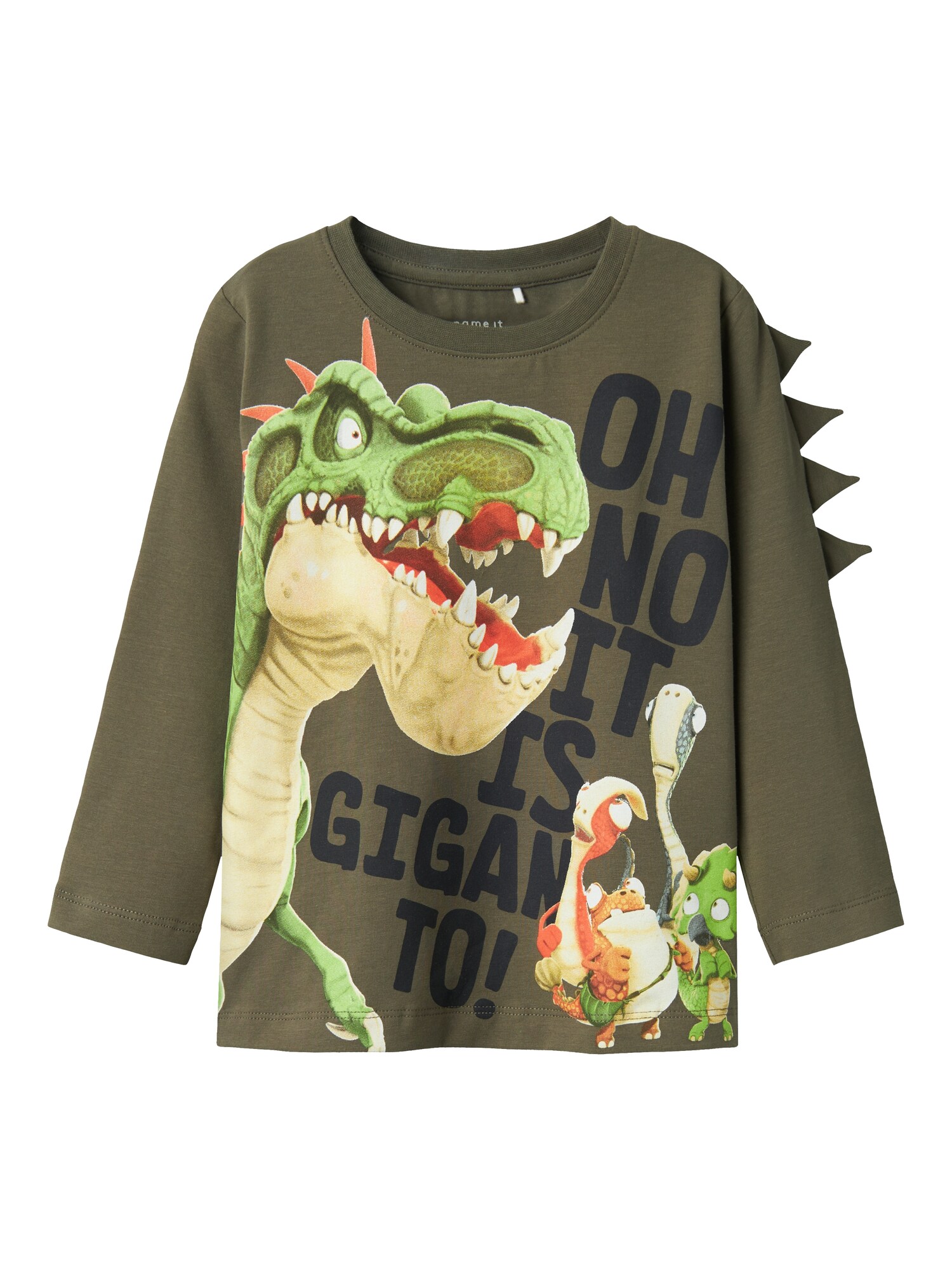 NAME IT Tricou DOVID GIGANTO  bej / oliv / verde deschis / negru