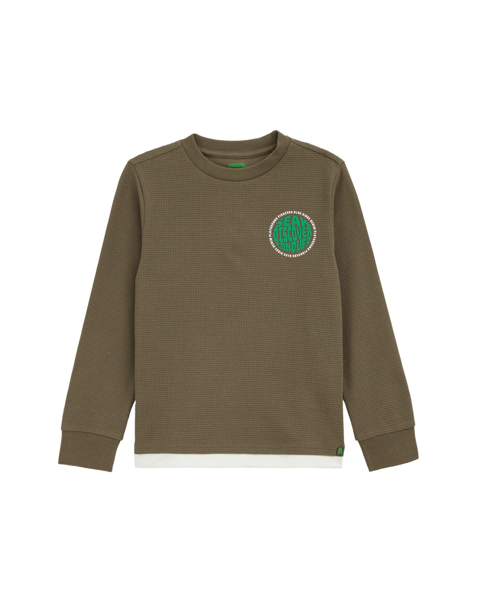 WE Fashion Póló  zöld / khaki / fehér akciós termékkép 1