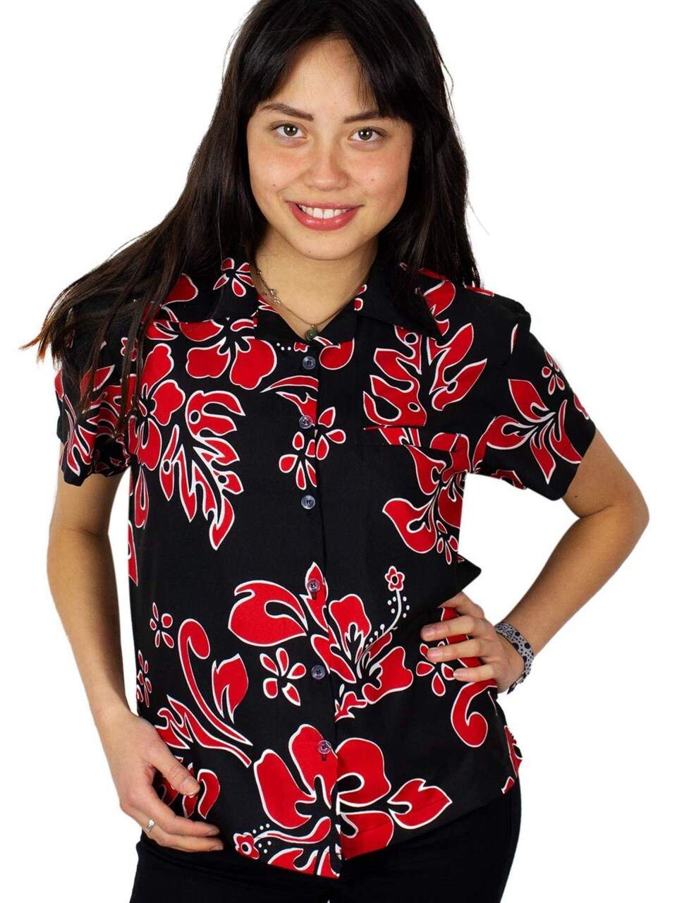 Blus 'Hibiscus Black Line'