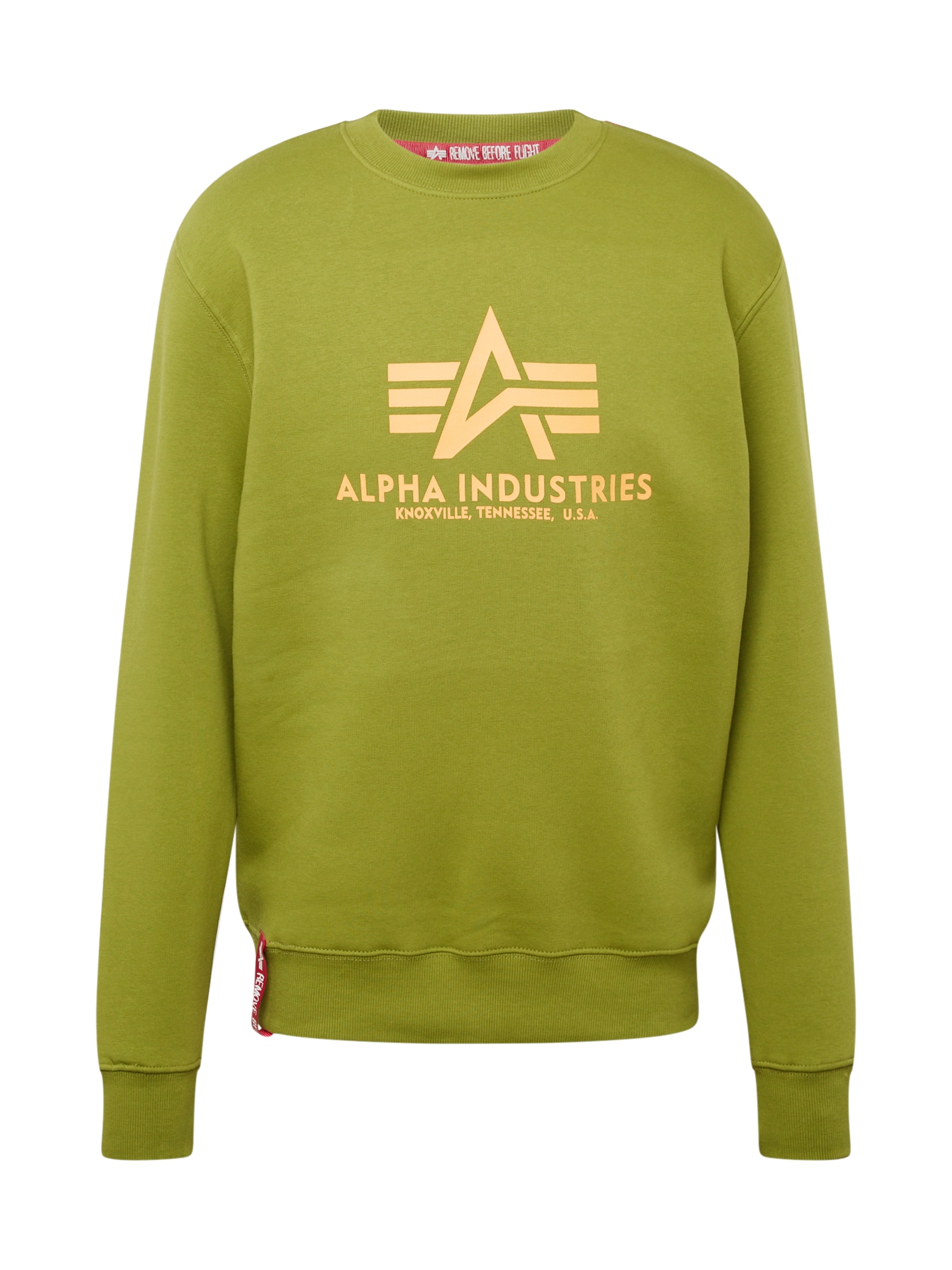 ALPHA INDUSTRIES Sweater majica  zelena / marelica