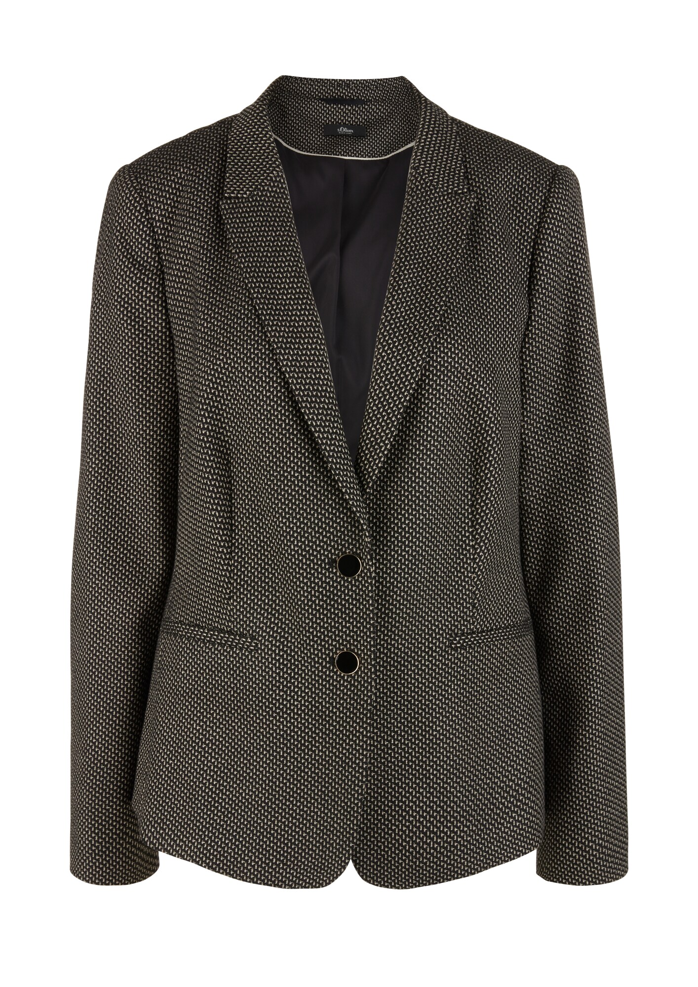 s.Oliver BLACK LABEL Blazer švarkas  juoda / pilka