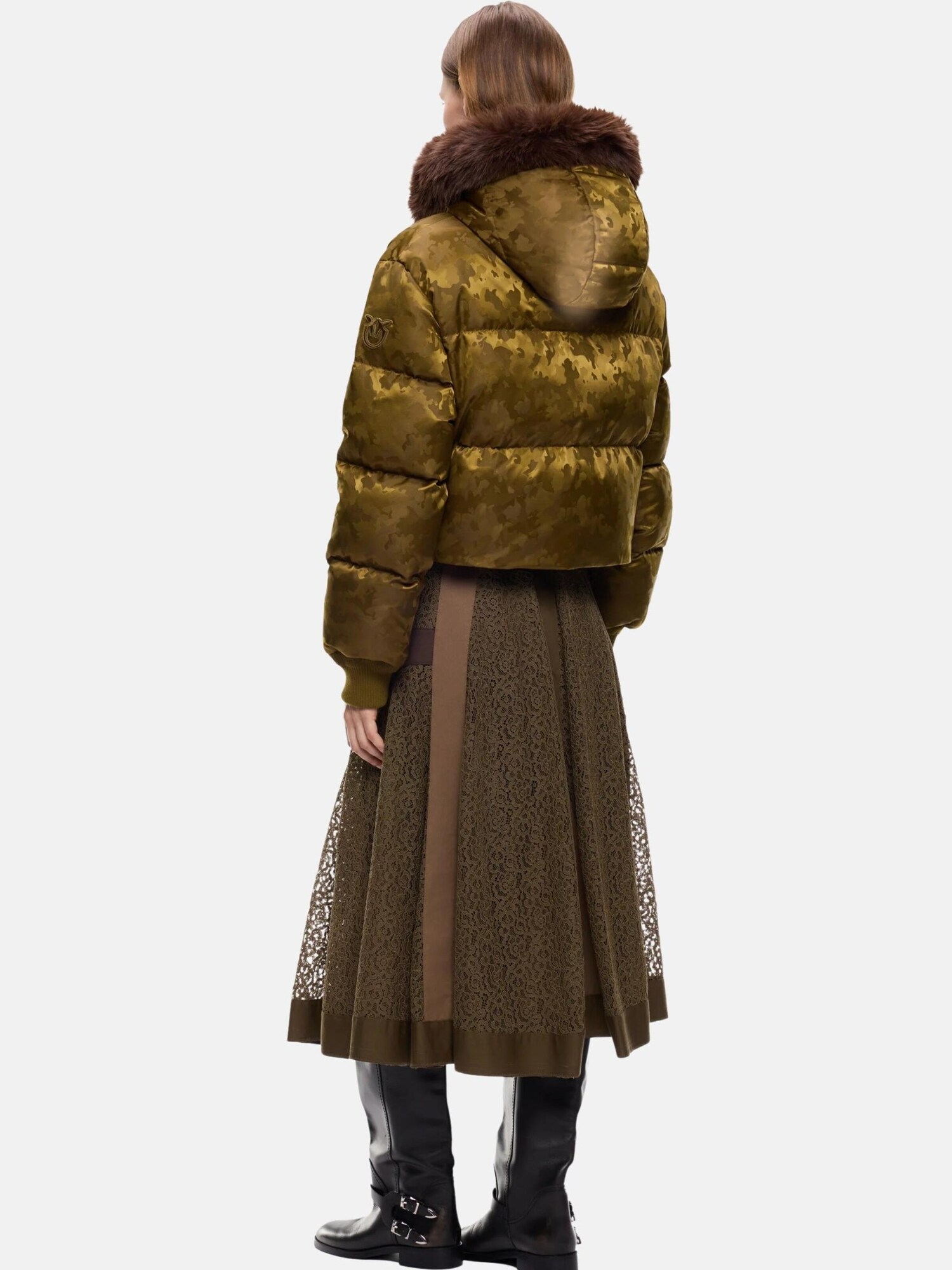 PINKO Chaqueta de invierno 'PINKO PIASTRAIA IMBOTTITO RASO TECNICO JACQUARD GIUBBINO'  verde – imagen 4