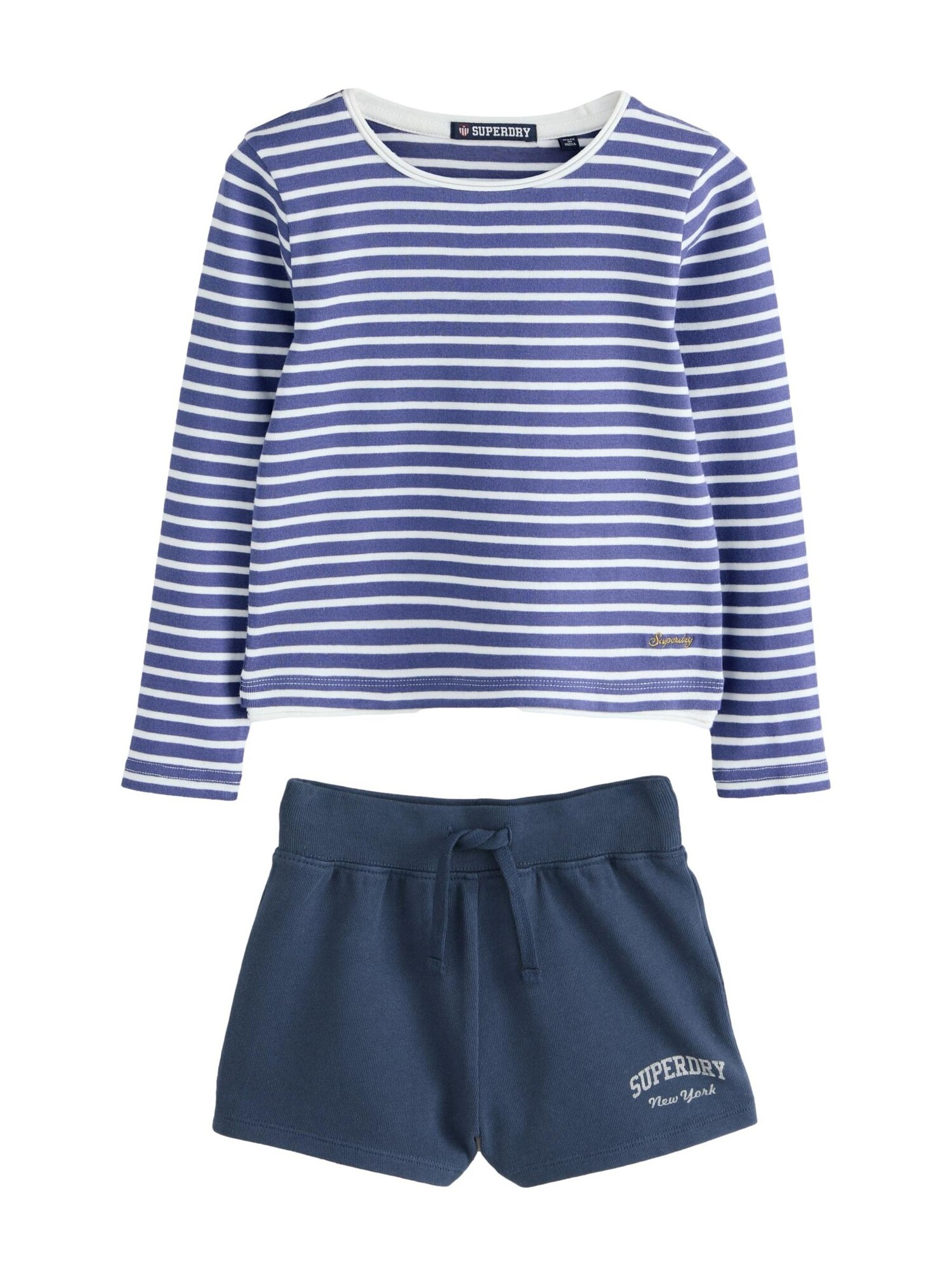 Superdry & Co Set  bleumarin / albastru cobalt / alb