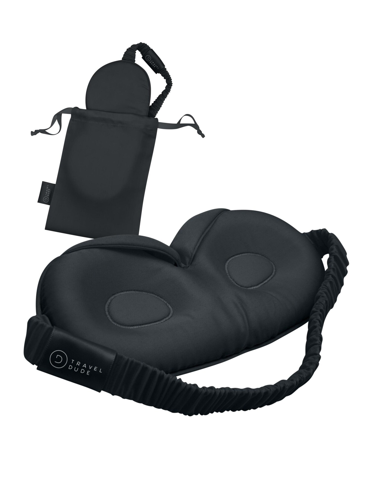 TRAVEL DUDE Traka za kosu '3D Schlafmaske aus Bambus Lyocell Sleeping Mask mit Wimpernschutz für Seitenschläfer in Schwarz' crna