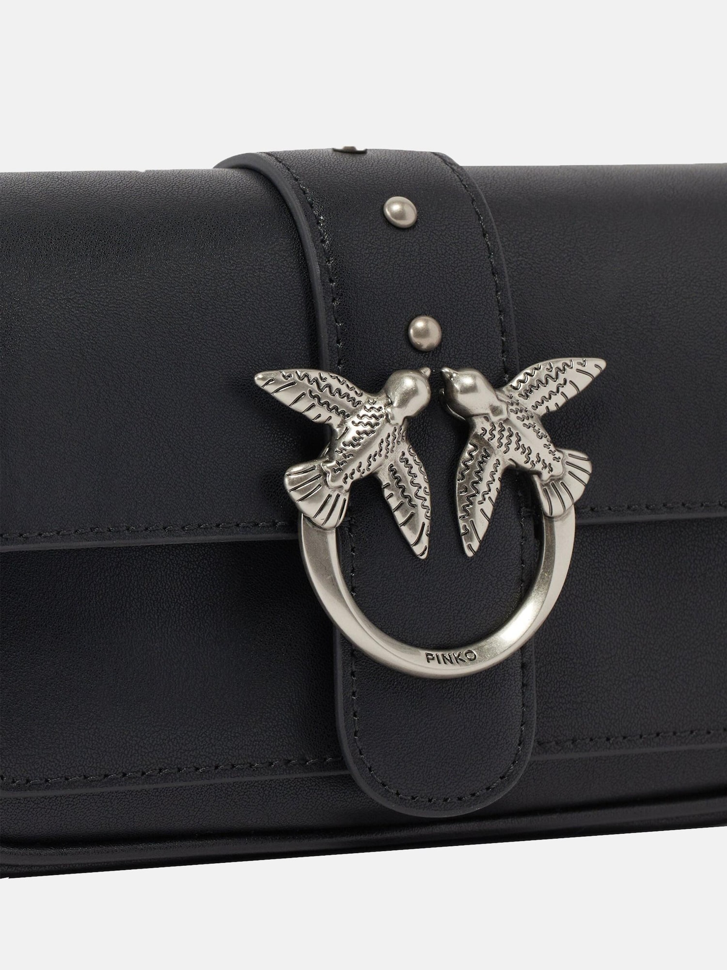 PINKO Bolso de mano 'PINKO LOVE ONE POCKET C VITELLO SETA BORSA'  negro