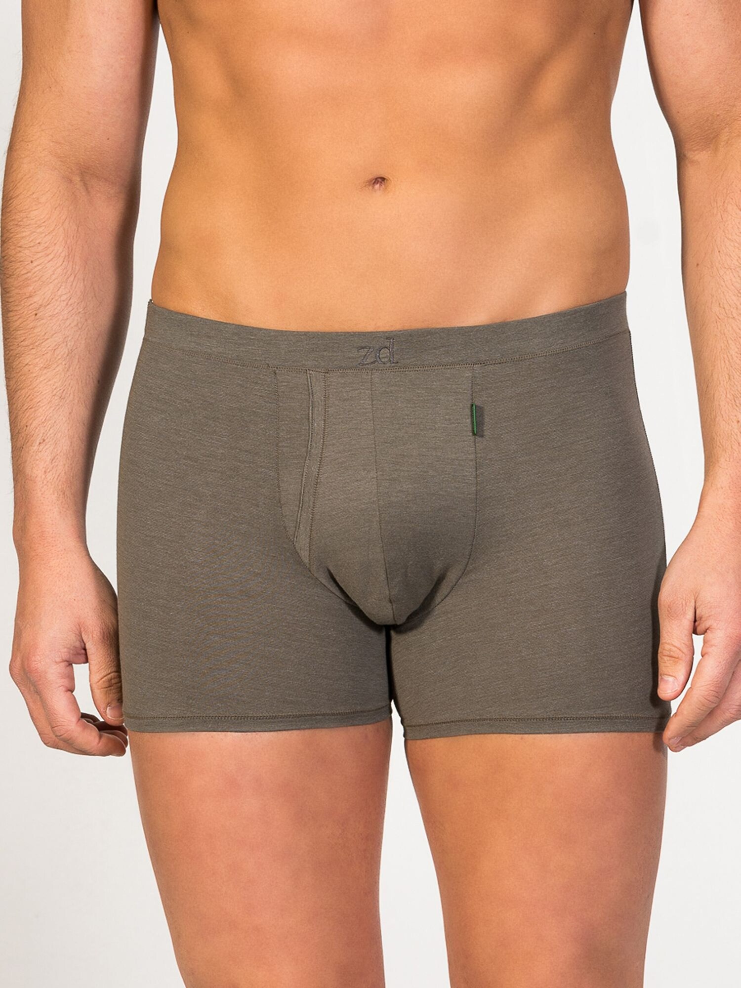zd ZERO DEFECTS Calzoncillo boxer 'Heracles Soy fiber' verde oscuro