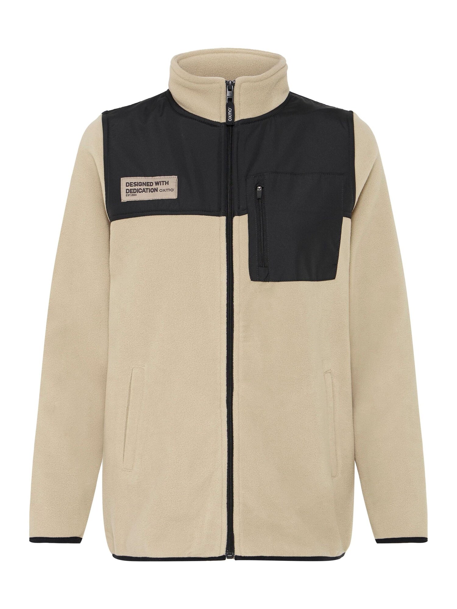 Oxmo Chaqueta polar 'Nete'  beige / negro
