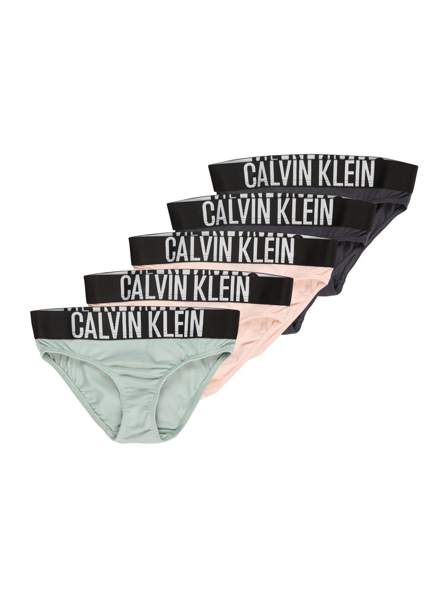 Calvin Klein Underwear Nohavičky  tmavosivá / pastelovo zelená / pastelovo ružová / biela