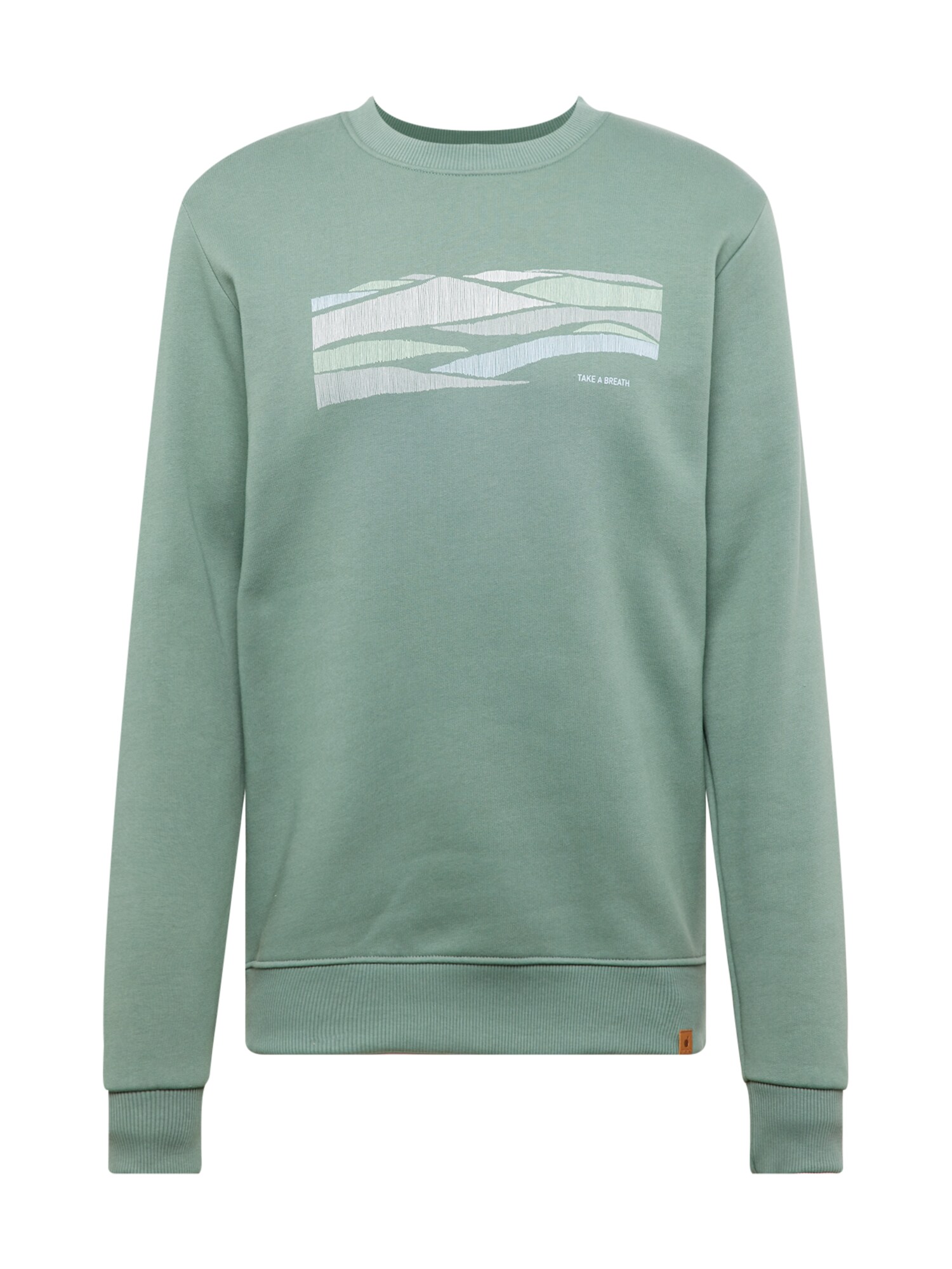GREENBOMB Sweatshirt 'Nature Breath'  cinzento claro / verde / verde claro / cor-de-rosa