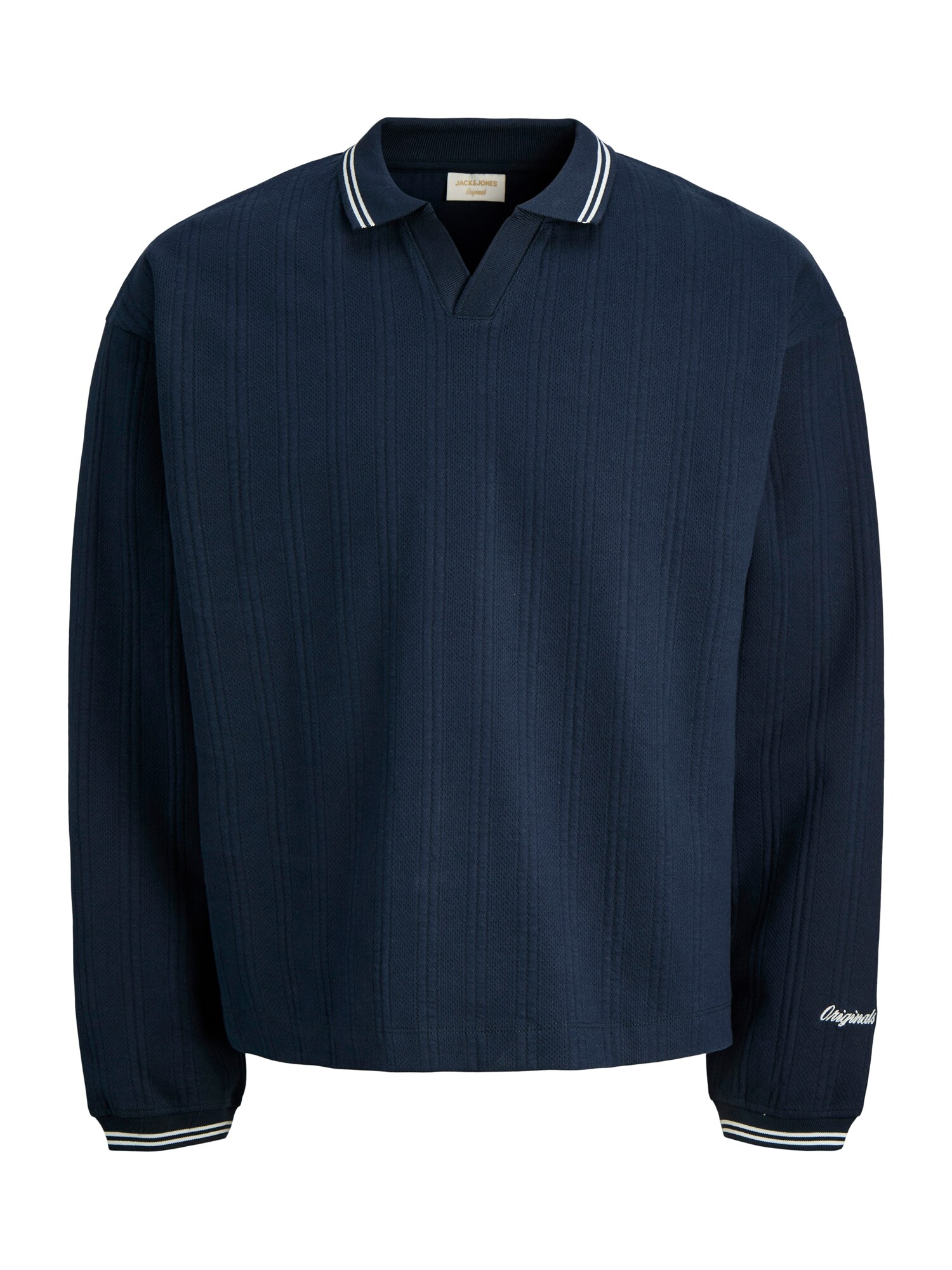 JACK & JONES Bluză de molton JORNiagara  albastru noapte / alb