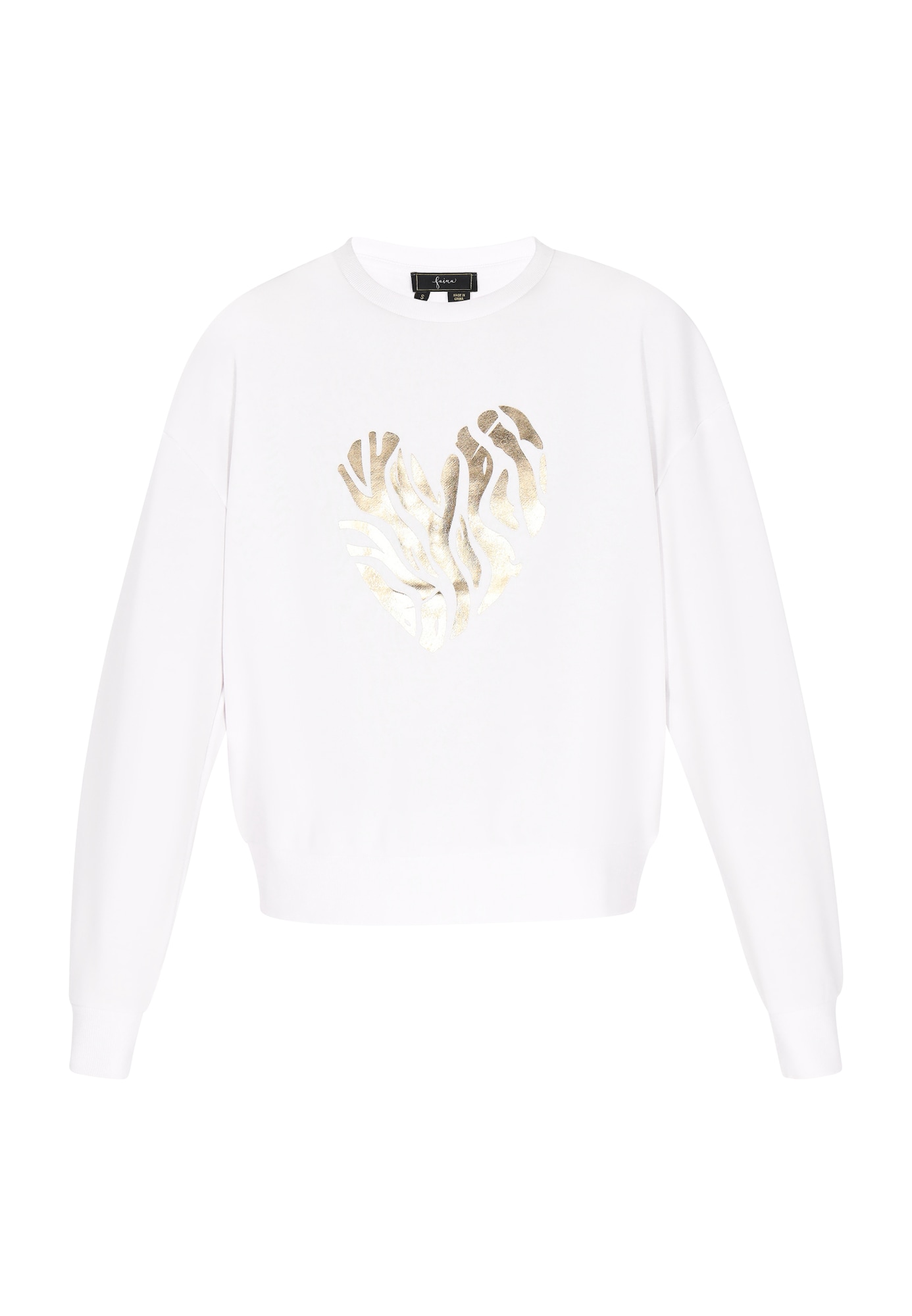 faina Sudadera 'Fashion Look'  oro / blanco