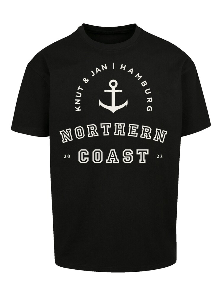 F4NT4STIC T-Shirt 'Northern Coast Nordsee Knut & Jan Hamburg' Herren Größe 5XL schwarz / weiß