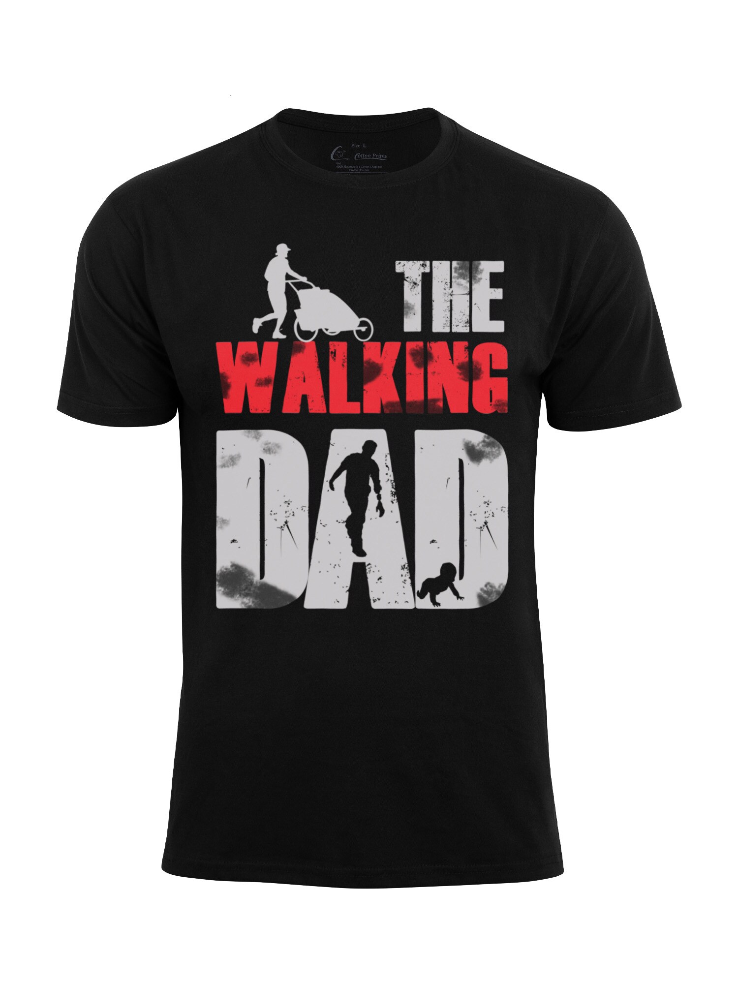 Cotton Prime Camiseta 'The Walking Dad'  gris / rojo / negro