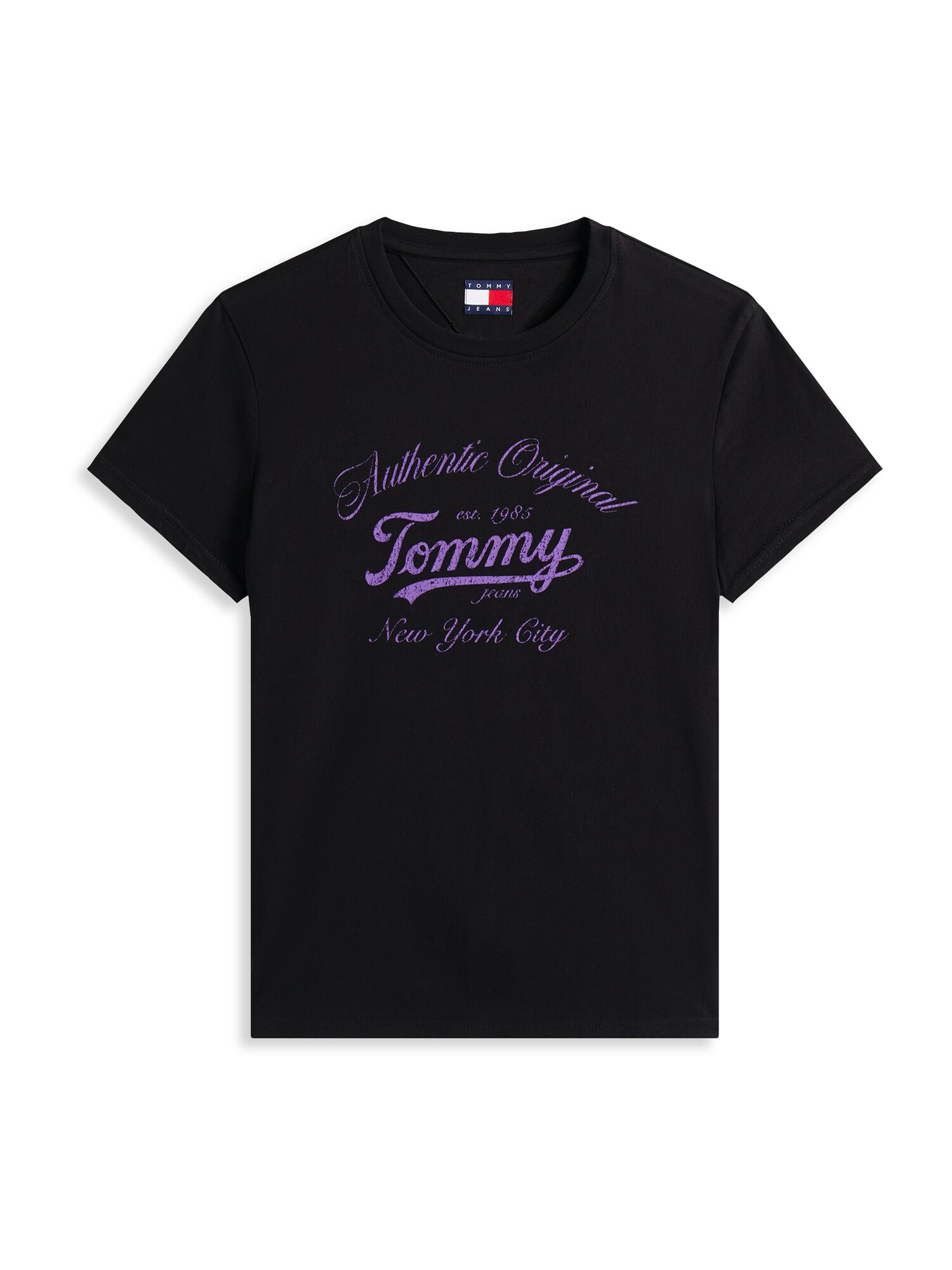Tommy Jeans Póló 'Essential'  lila / fekete akciós termékkép 1