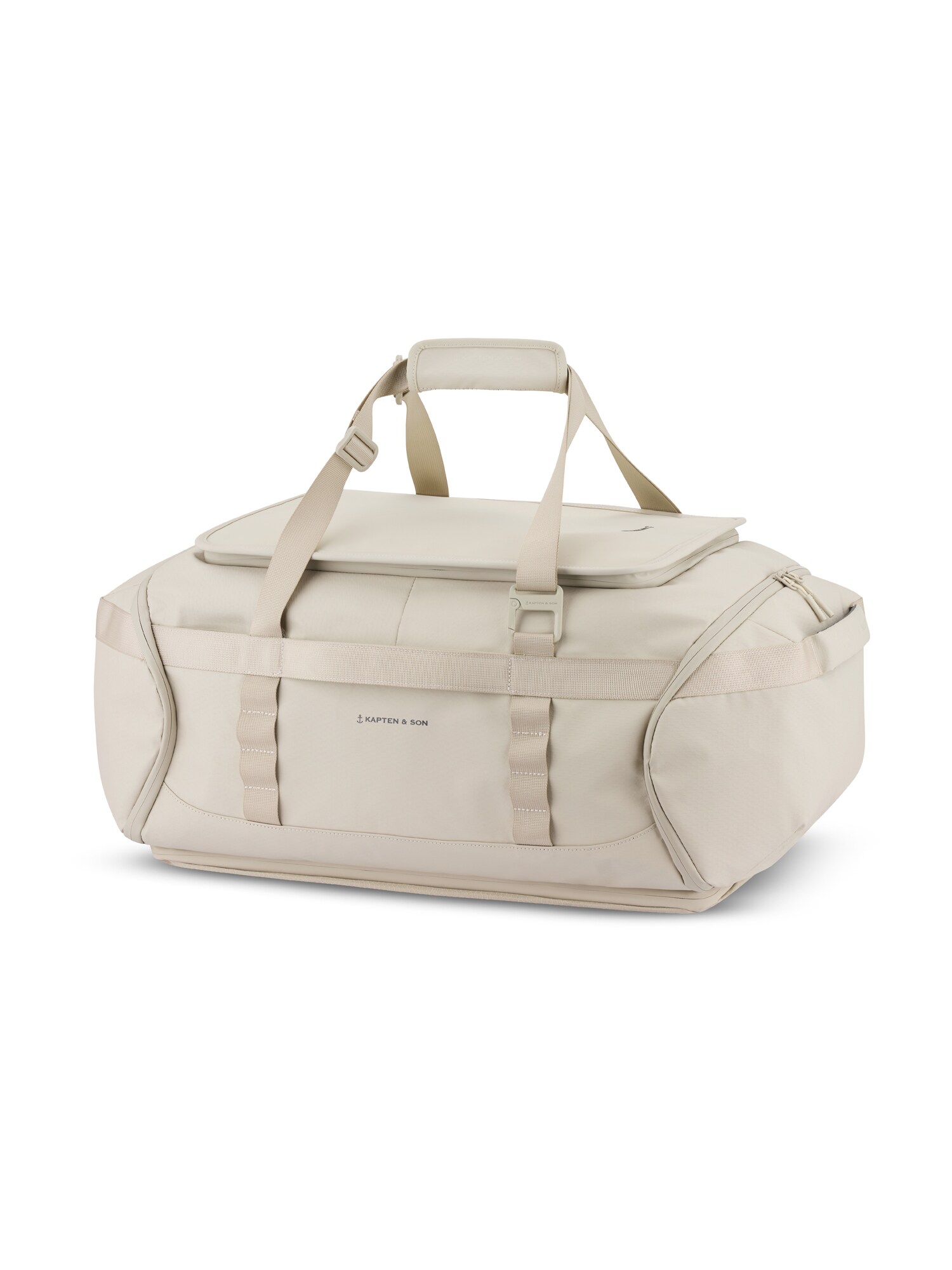 Kapten & Son Rucsac Lisbon Duffle Backpack Large  alb kitt / gri metalic