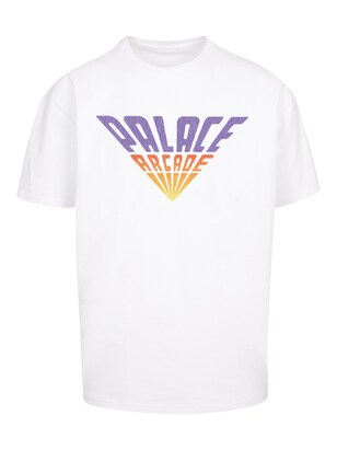 F4NT4STIC Shirt ‘Stranger Things Palace Arcade Netflix TV Series’ Geel / Lichtlila / Oranje / Wit