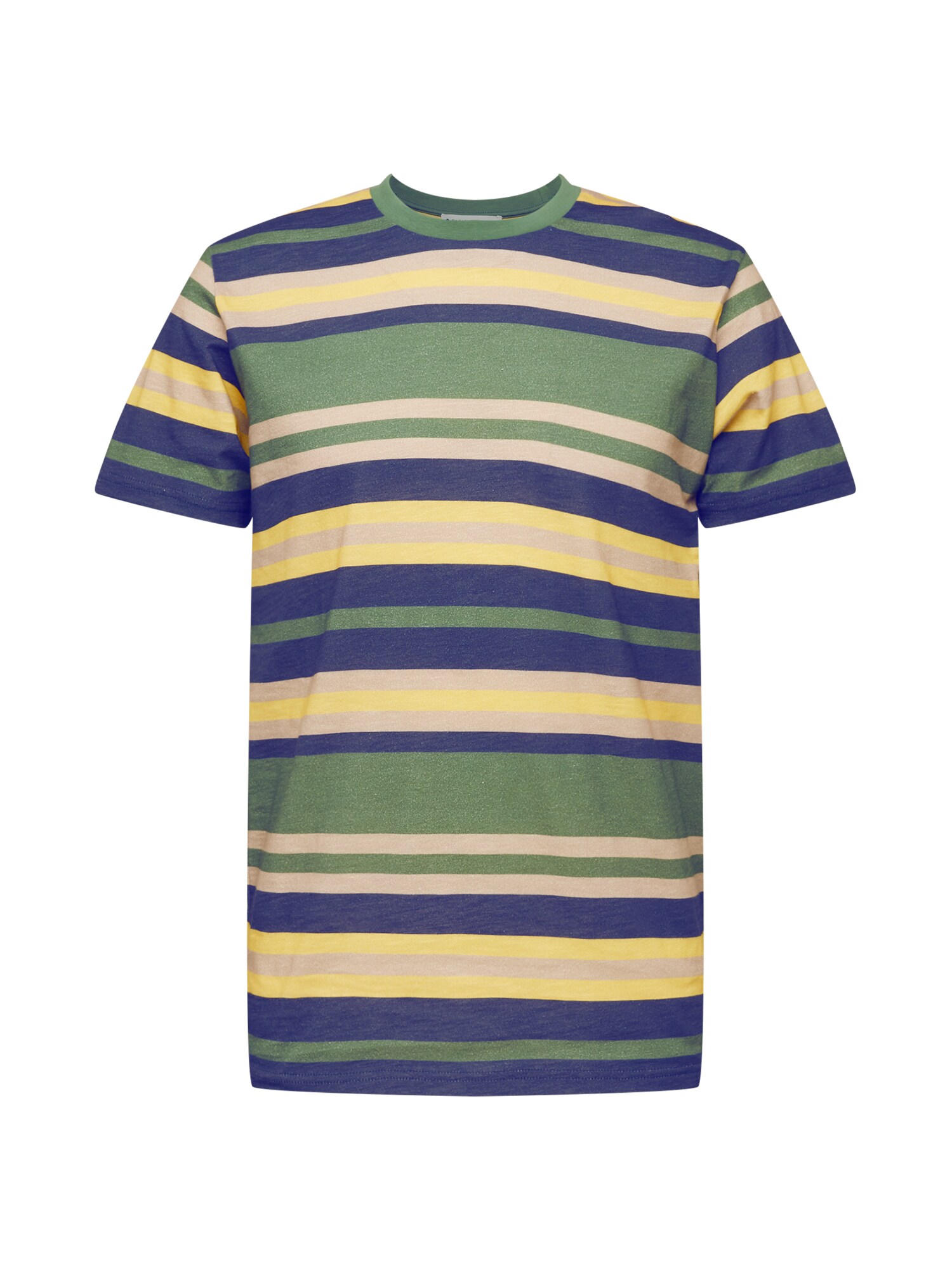 By Garment Makers Marškinėliai 'Pete' alyvuogių spalva / geltona / smėlio spalva / tamsiai mėlyna