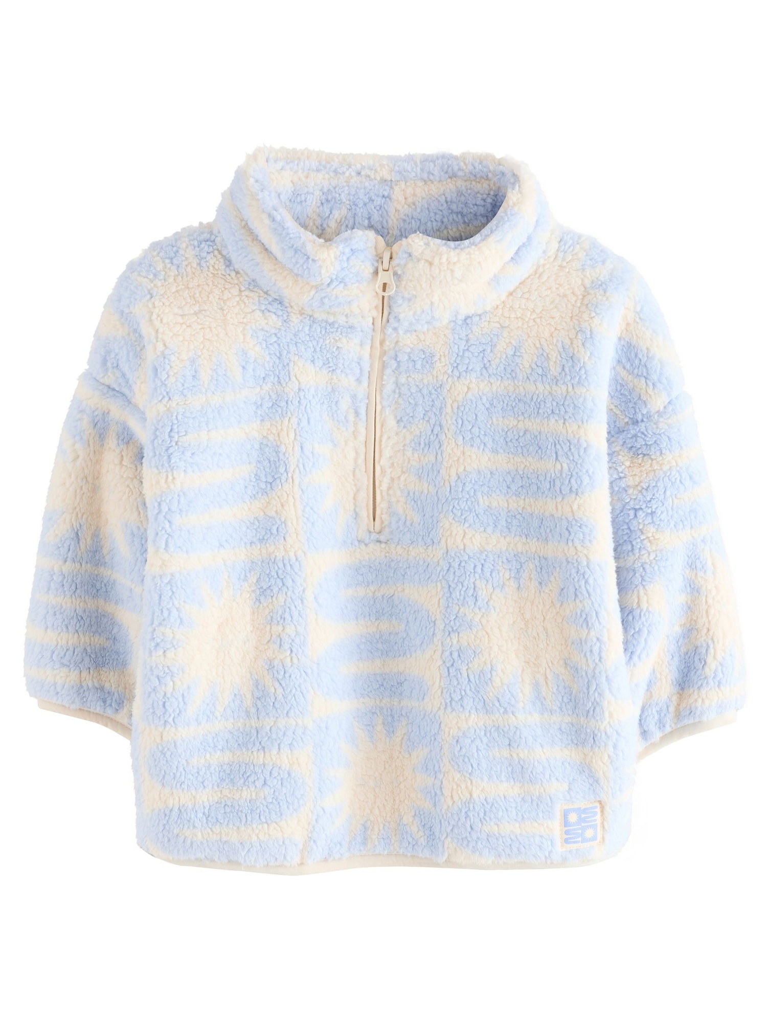 Next Jachetă  fleece  albastru deschis / galben pastel