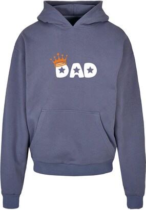 Merchcode Sweatshirt ‘Fathers Day – King Dad’ Saffier / Donkeroranje / Wit