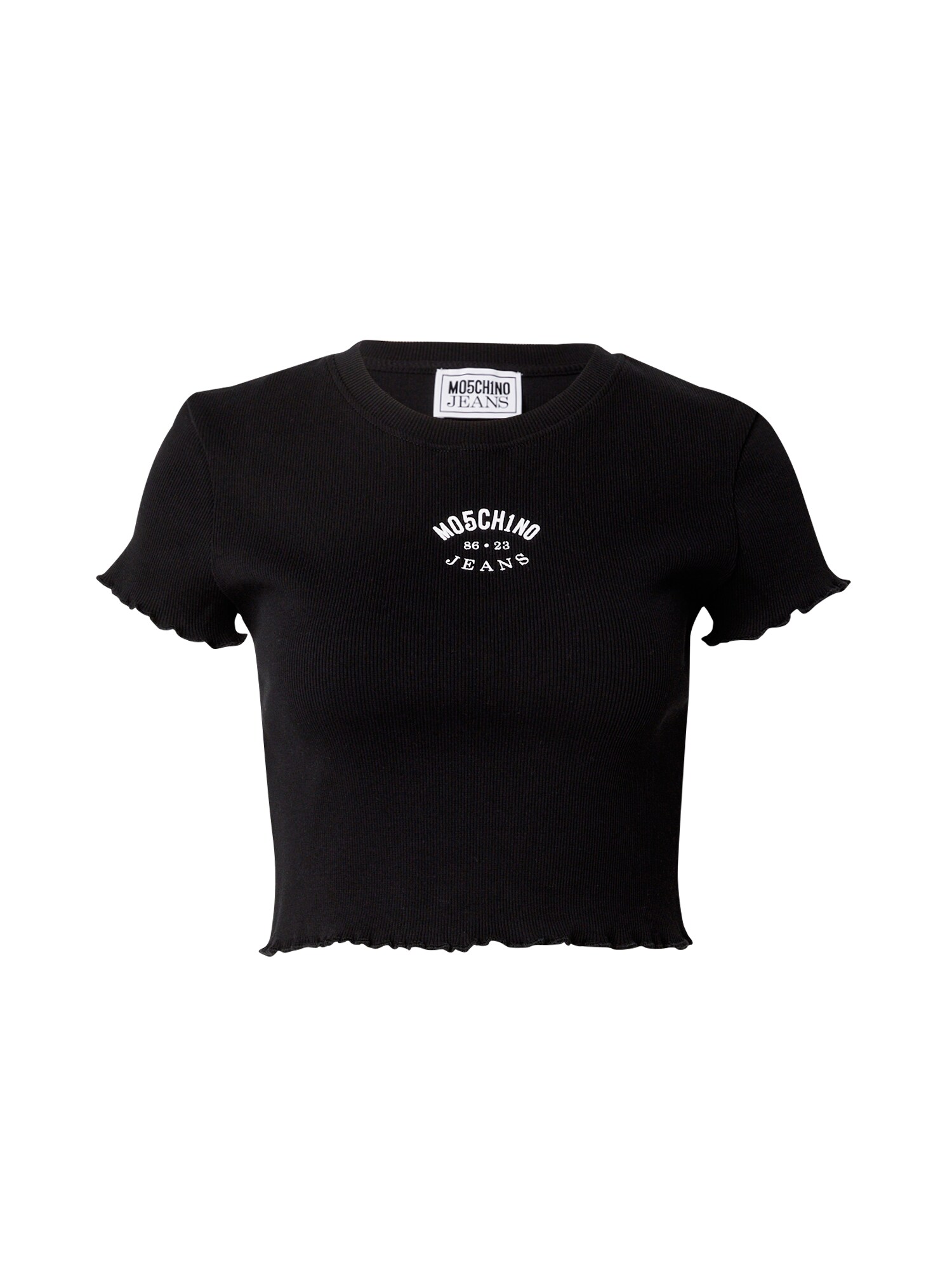 Moschino Jeans Tricou  negru / alb