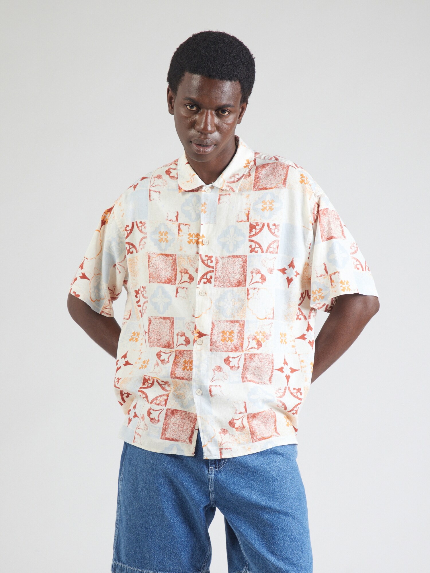 JACK & JONES Ing 'JORHydra'  világoskék / narancs / rozsdavörös / fehér termék 2. képe