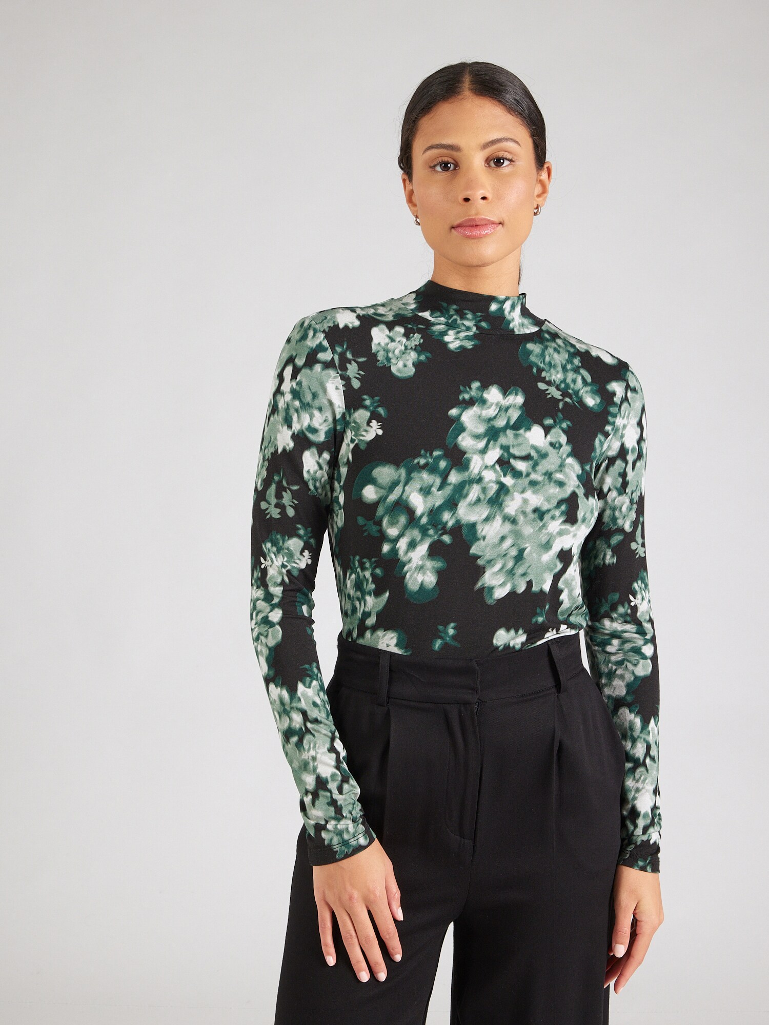 SCOTCH & SODA Póló  benzin / sötétzöld / fehér termék 2. képe