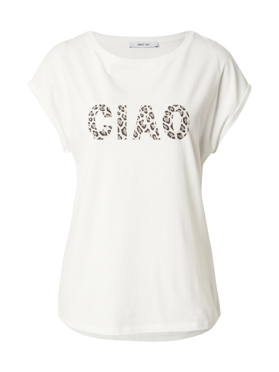 T-shirt 'Fanny' beige / svart