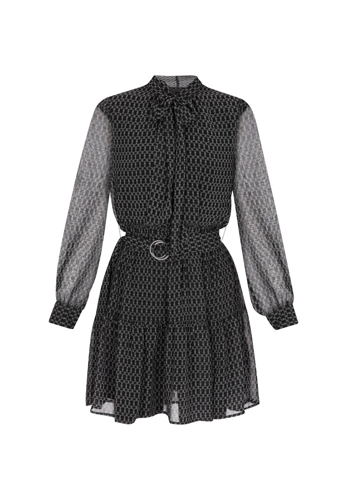 DreiMaster Klassik Kleid 'Classic Look' Damen Größe 42 schwarz / weiß Winterkleid