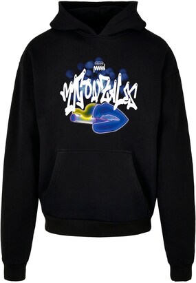 MJ Gonzales Sweatshirt ‘Kiss x Heavy’ Blauw / Geel / Zwart / Wit