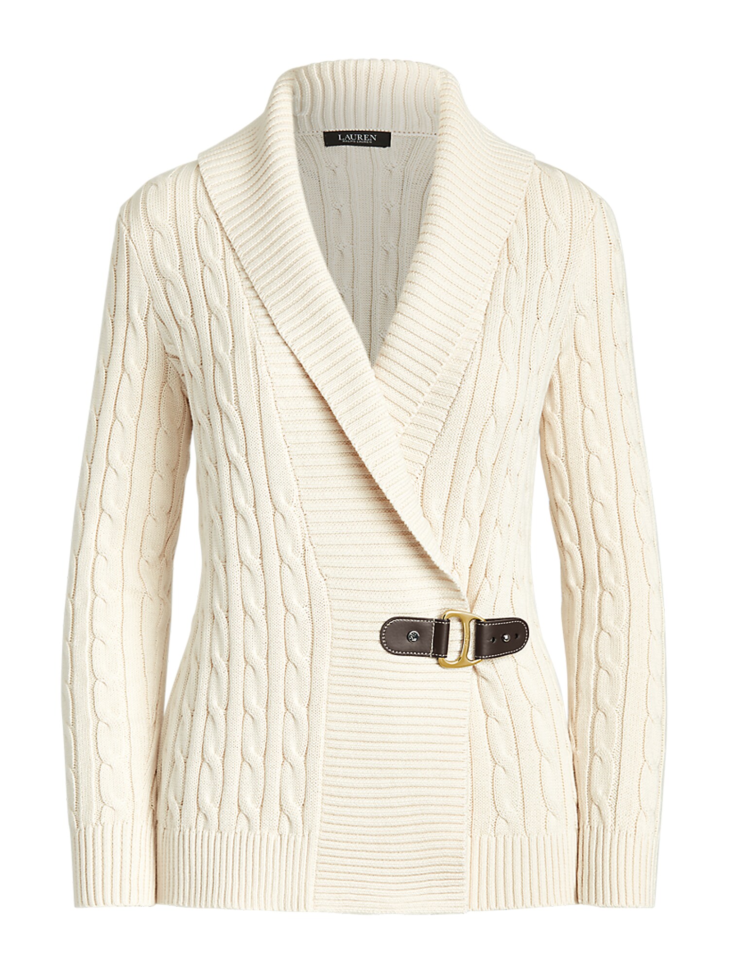 Lauren Ralph Lauren Geacă tricotată DONATO  crem / maro închis